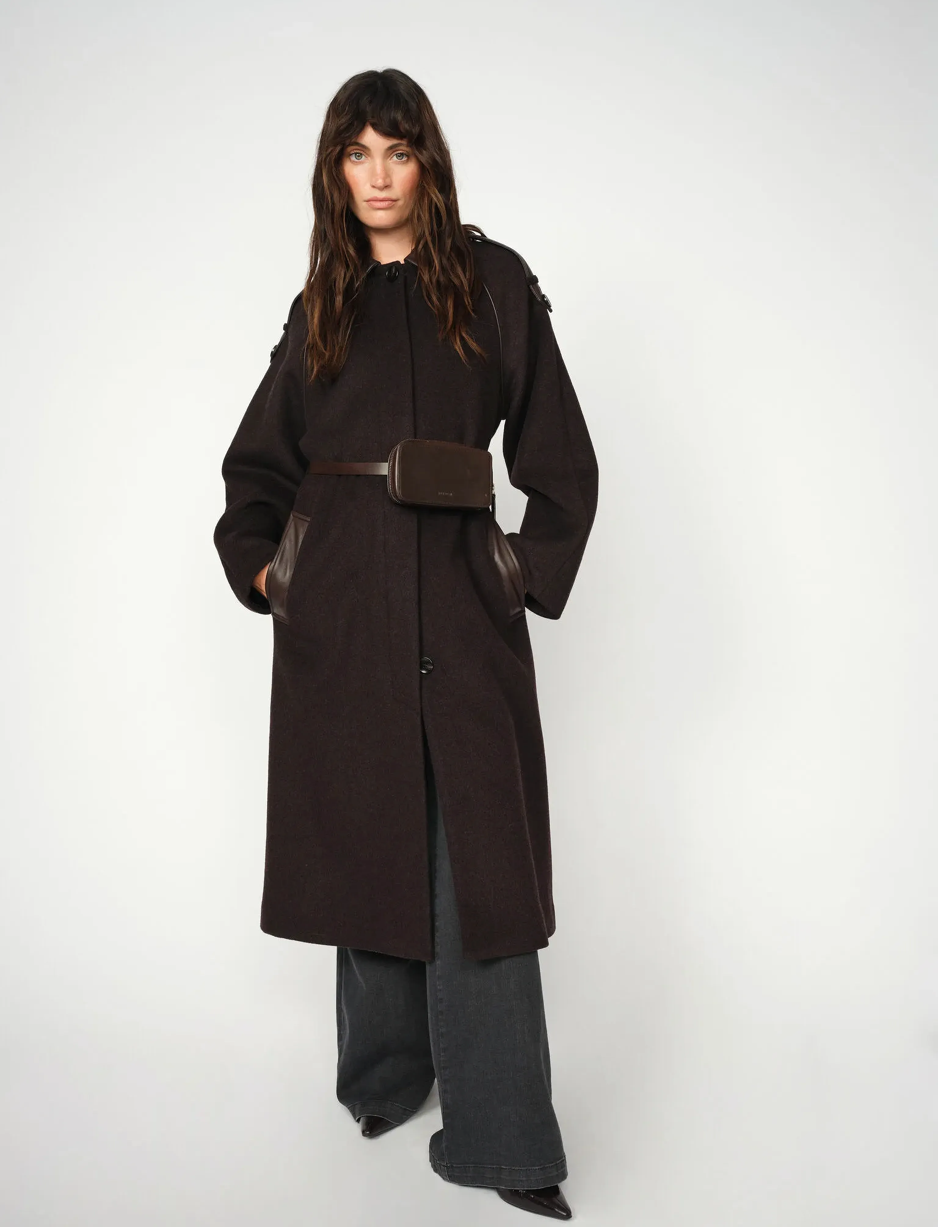 MOS MOSH - MMEva Wool Coat - ziemas jakas - chocolate torte - 0