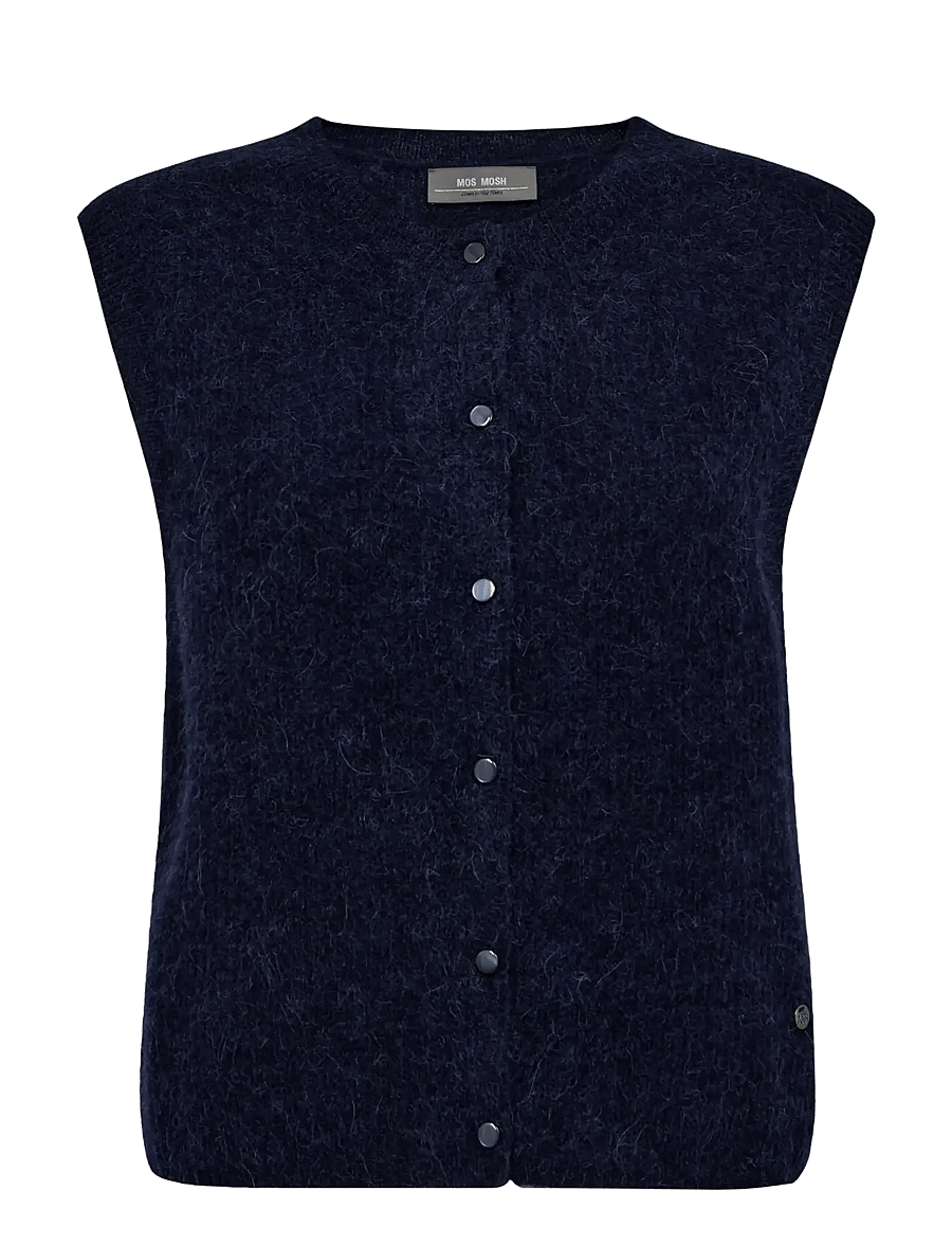 MOS MOSH - MMAlmine Thora Knit Vest - stickade västar - maritime blue - 1