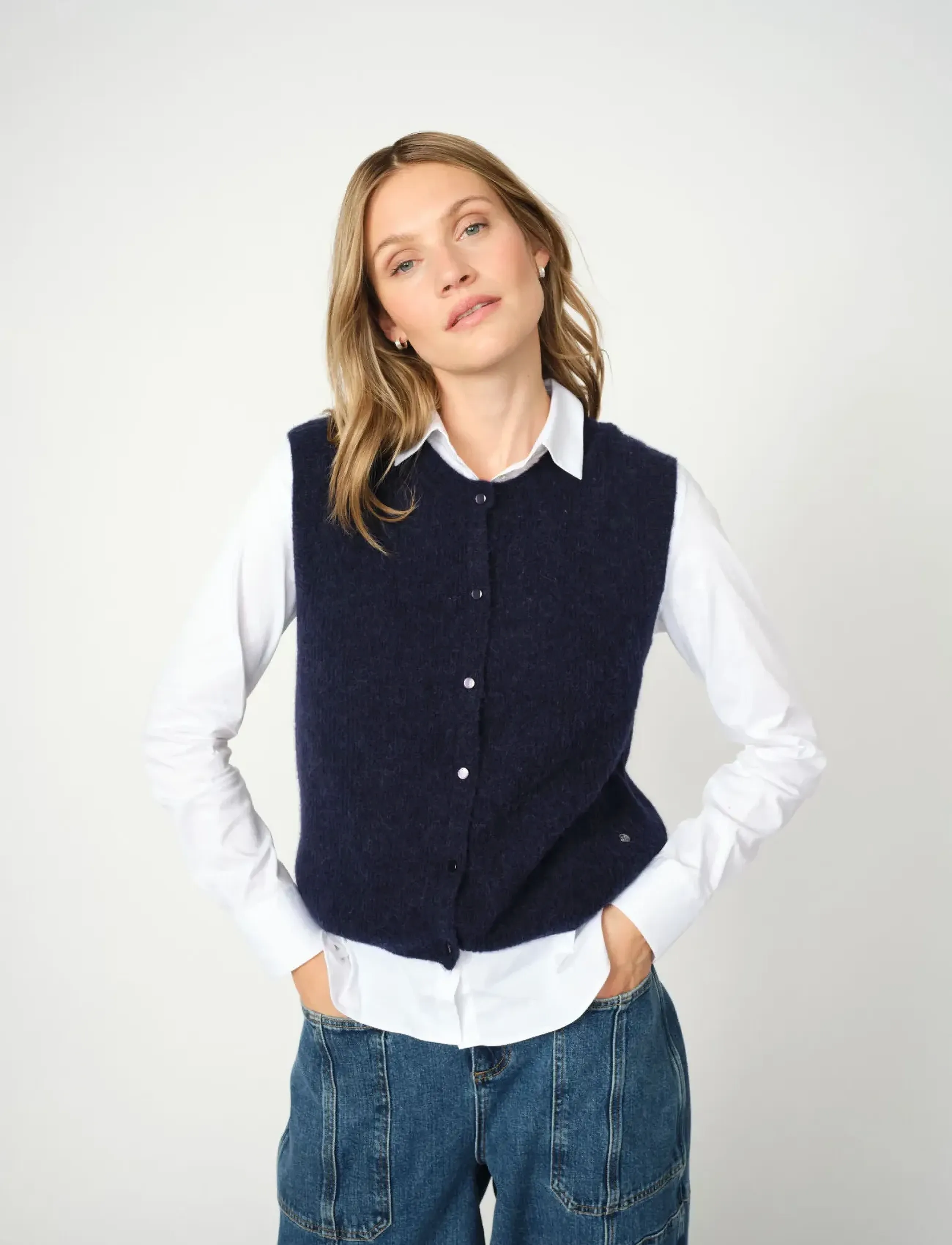 Mos Mosh Mmalmine Thora Knit Vest stickade västar dam – bild 2