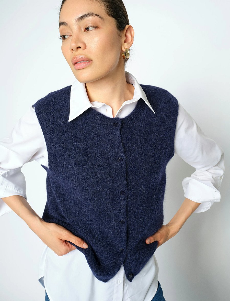 MOS MOSH - MMAlmine Thora Knit Vest - stickade västar - maritime blue - 3