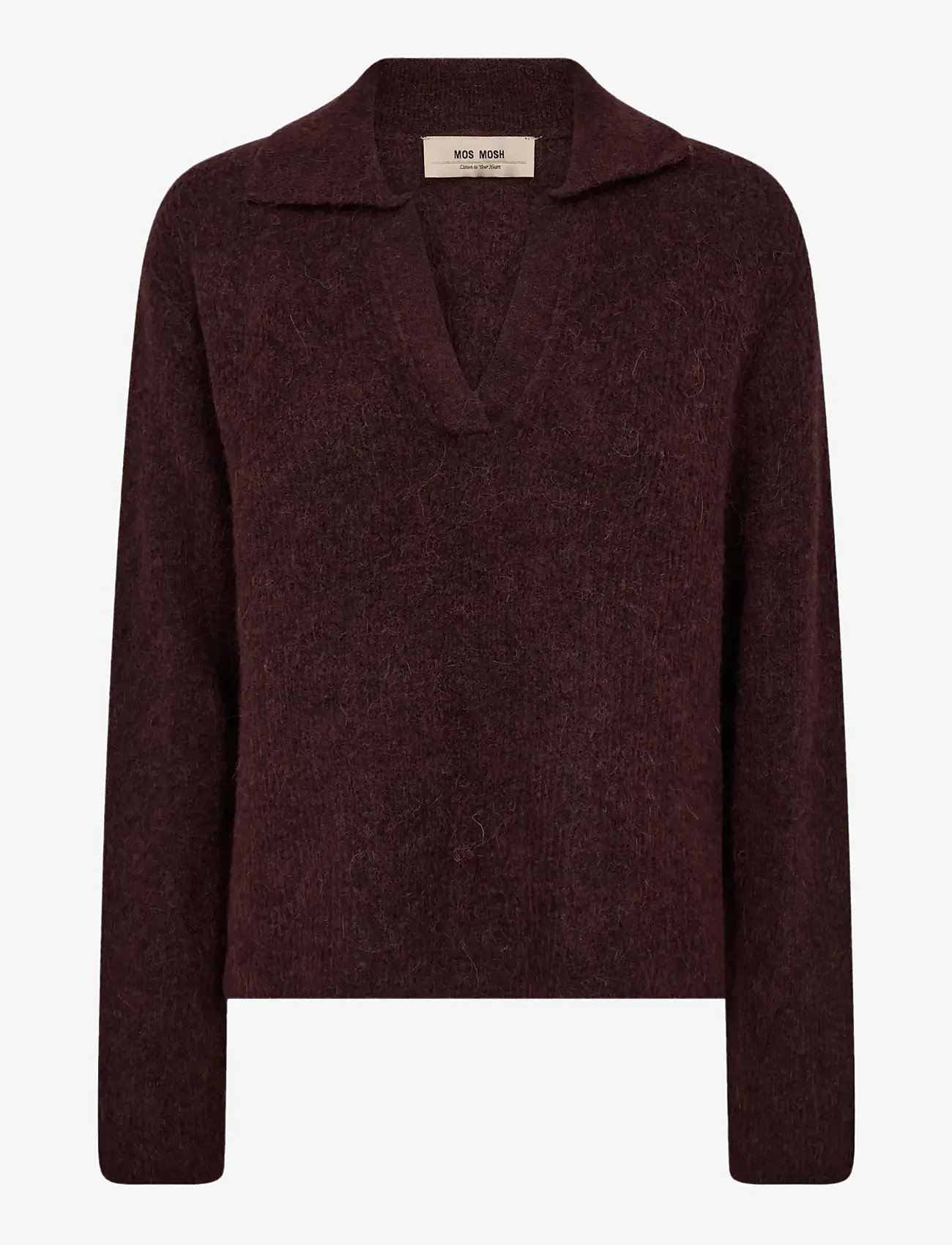 MOS MOSH - MMThora Aidy Polo Knit - striktrøjer - fudge - 0