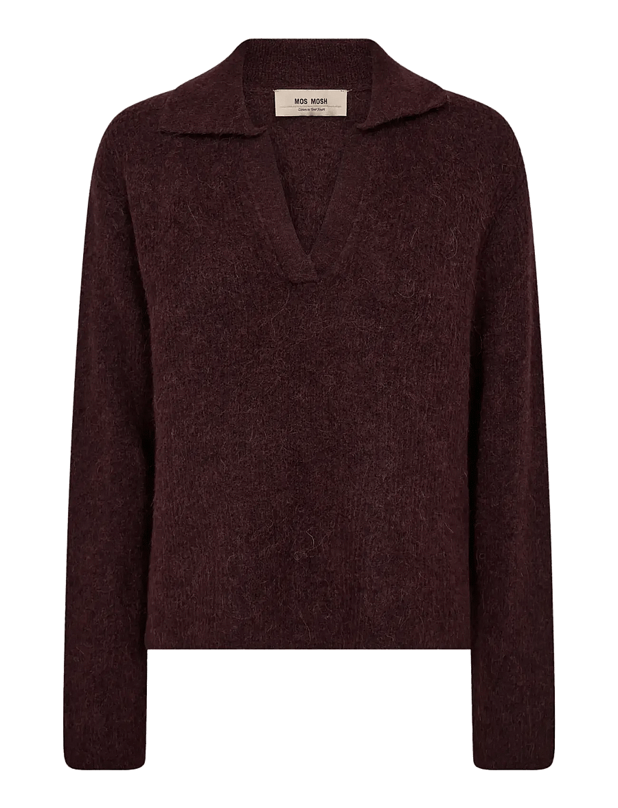 MOS MOSH - MMThora Aidy Polo Knit - striktrøjer - fudge - 0
