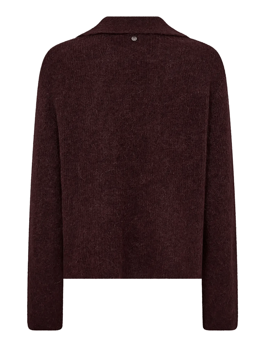 MOS MOSH - MMThora Aidy Polo Knit - striktrøjer - fudge - 1