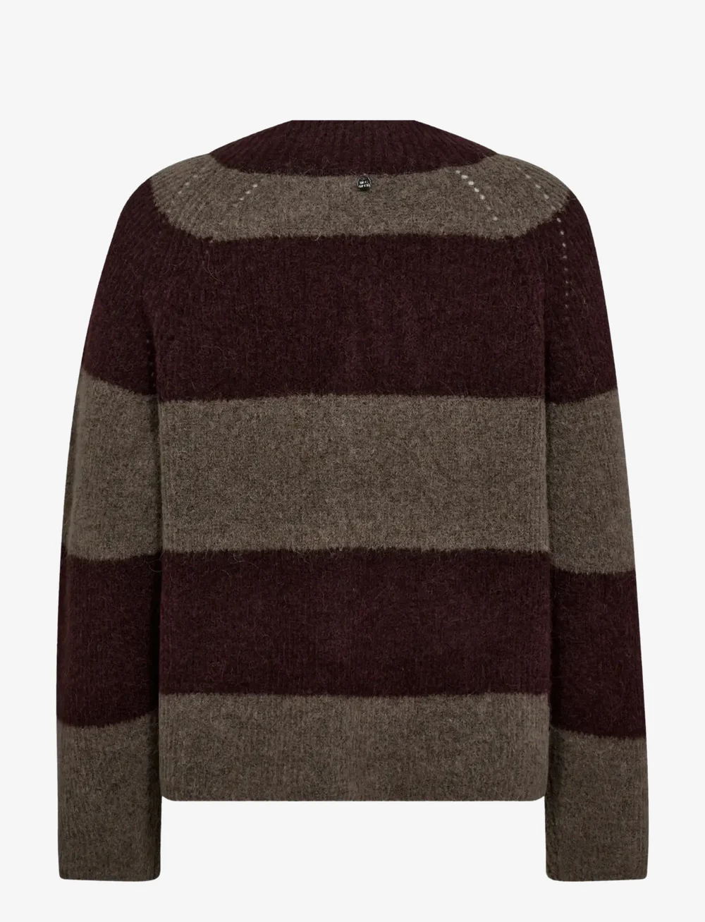 MOS MOSH - MMTaci Stripe LS V-Neck Knit - pullover - fudge - 1