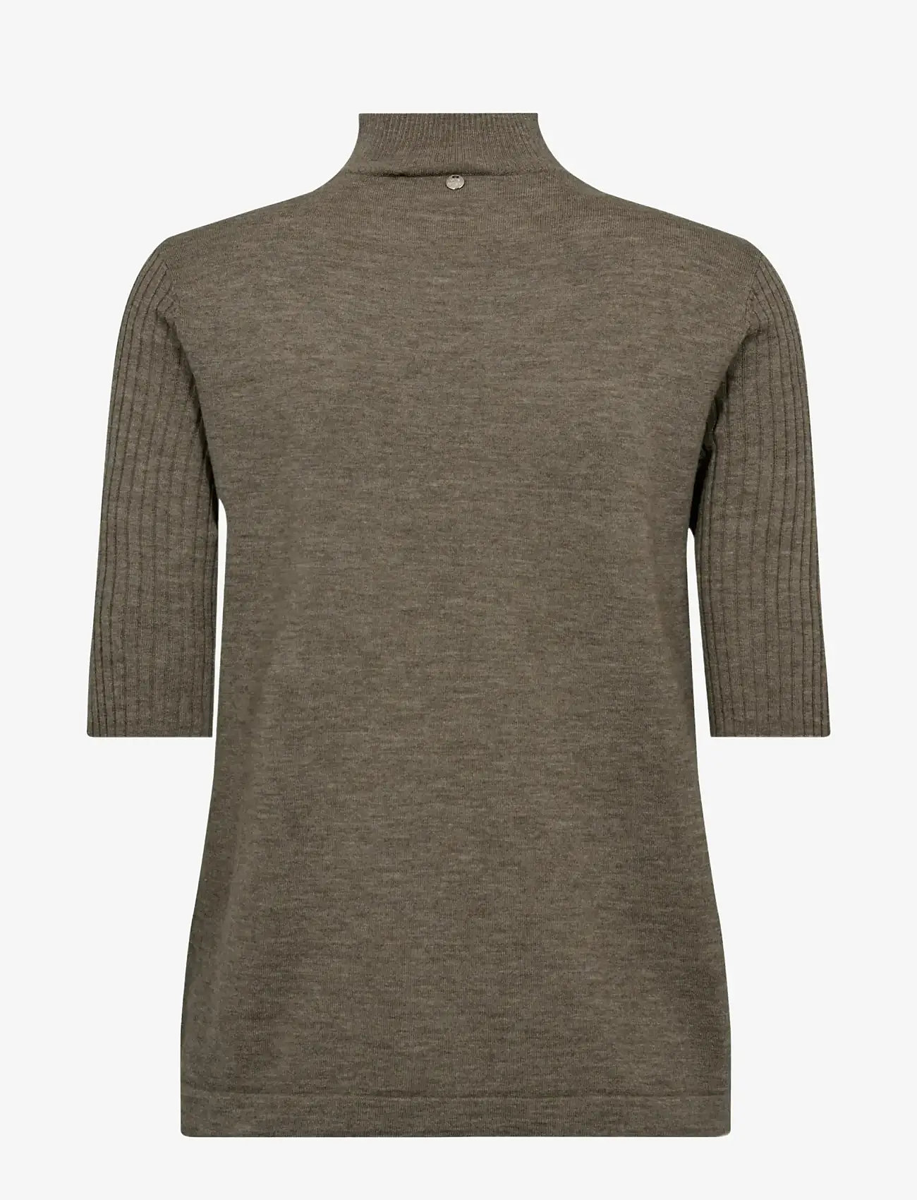 MOS MOSH - MMRelena Turtleneck SS Knit - efterårstøj - falcon - 1