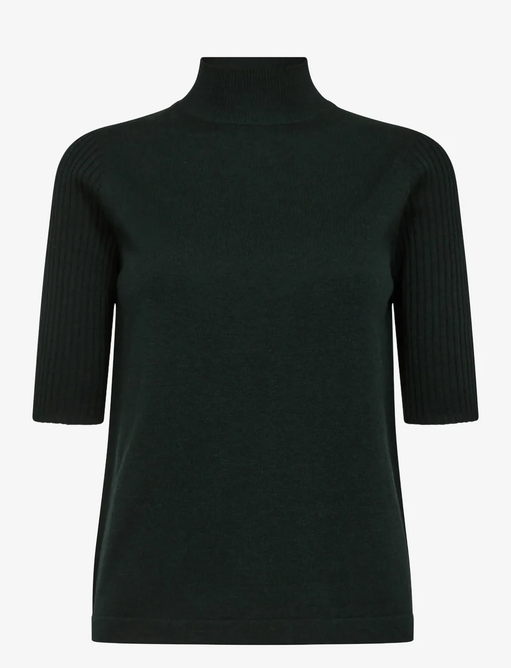 MOS MOSH - MMRelena Turtleneck SS Knit - striktrøjer - scarab - 1