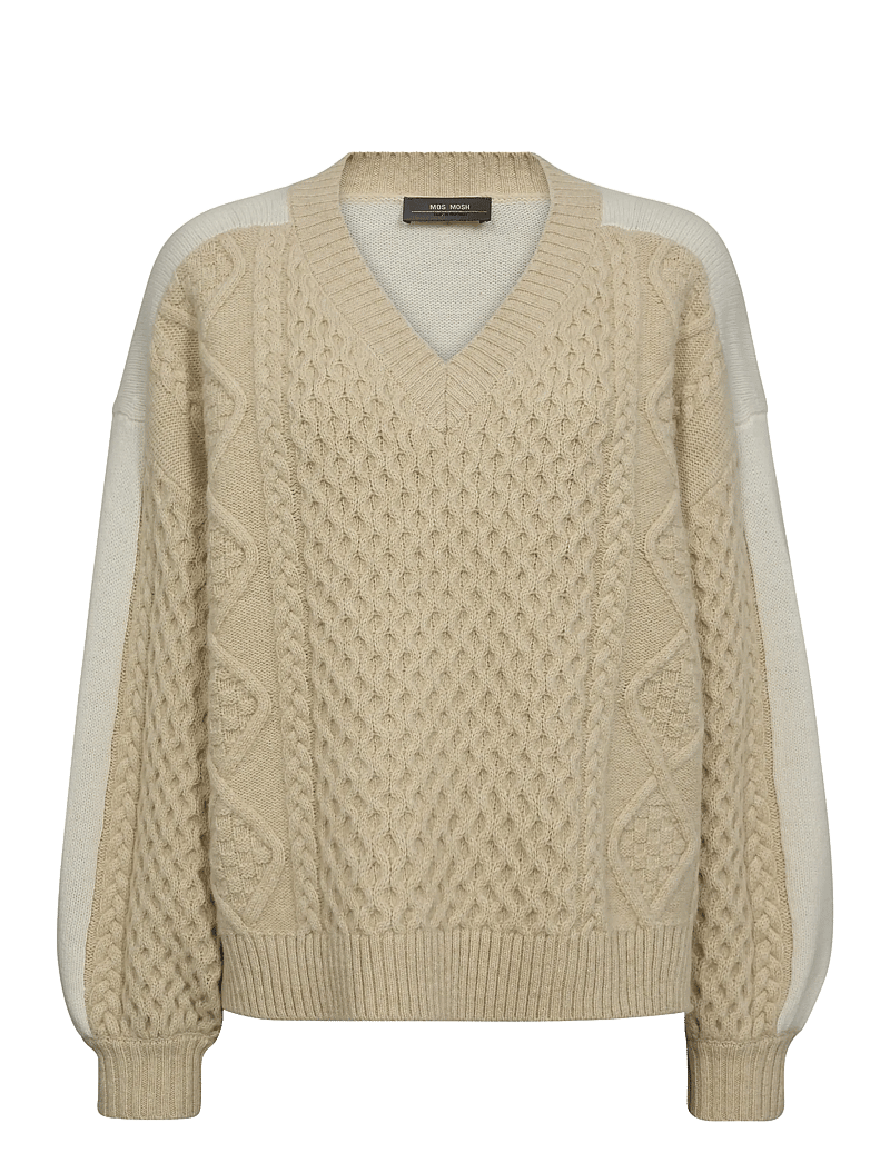MOS MOSH - MMBeth Ottili V-neck Knit - pullover - boulder - 0