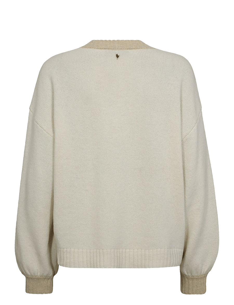MOS MOSH - MMBeth Ottili V-neck Knit - striktrøjer - boulder - 1