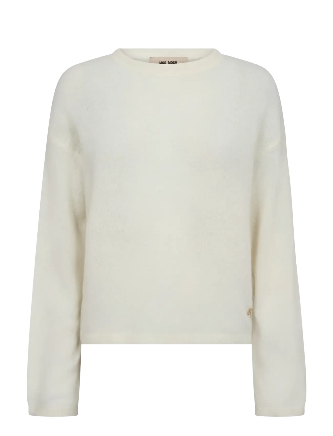 MOS MOSH MMMape O-Neck Knit - Strik - ECRU / white