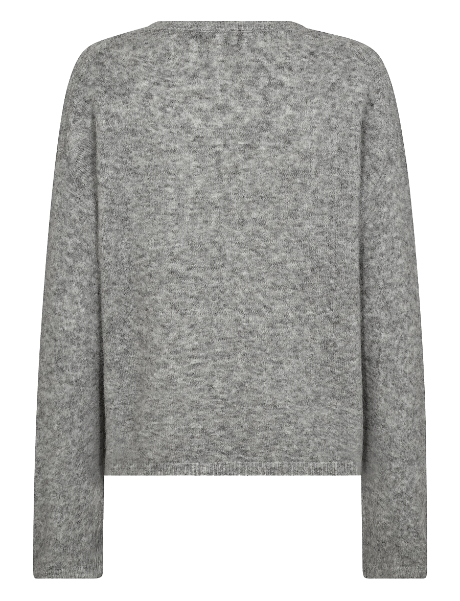MOS MOSH - MMMape O-Neck Knit - striktrøjer - grey melange - 2