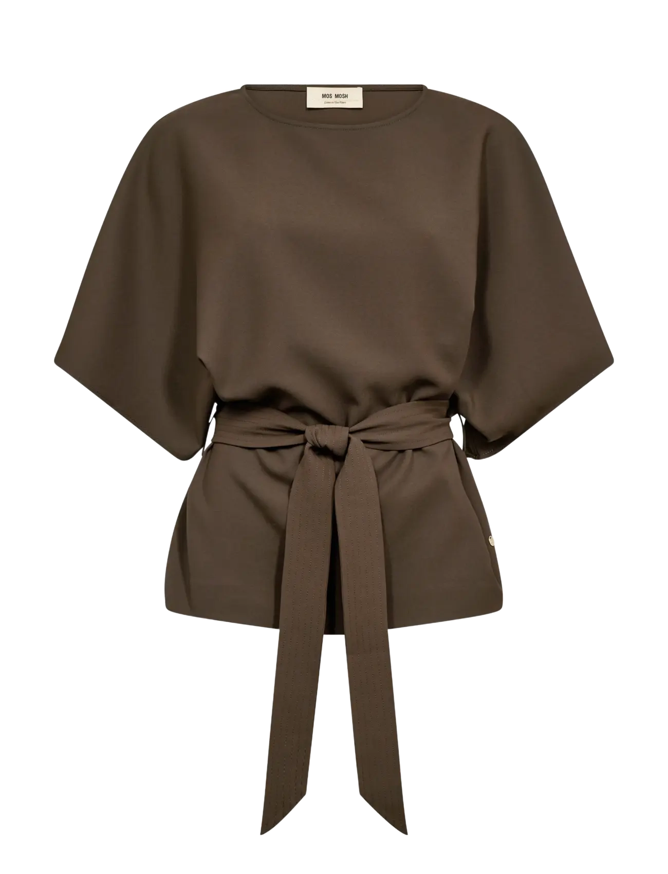 MOS MOSH Mmrikala Miley Blouse, Kvinder, Bindebluse, Brun, Str: XS