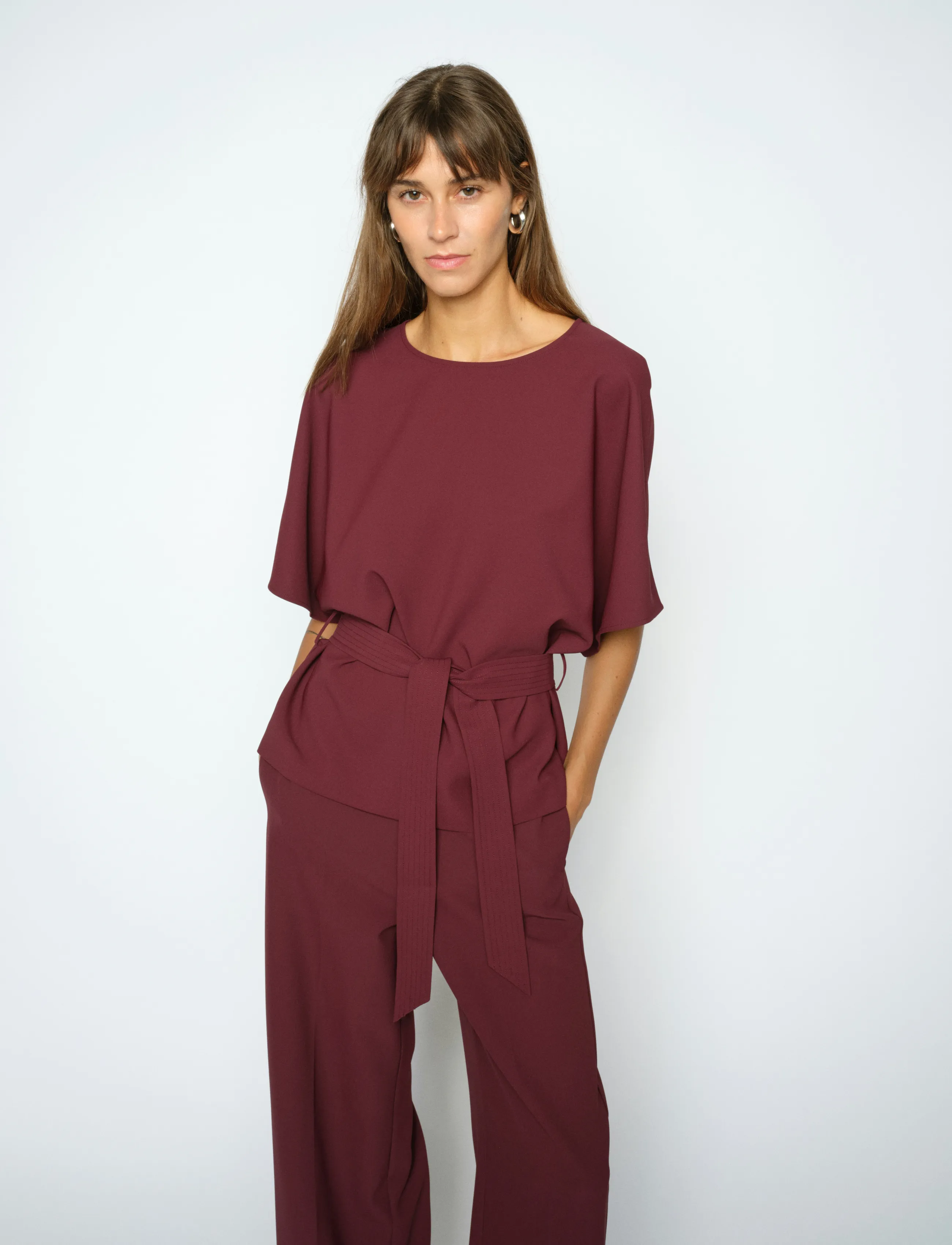 MOS MOSH MMRikala Miley Blouse - Short-sleeved blouses - PORT ROYALE / burgundy