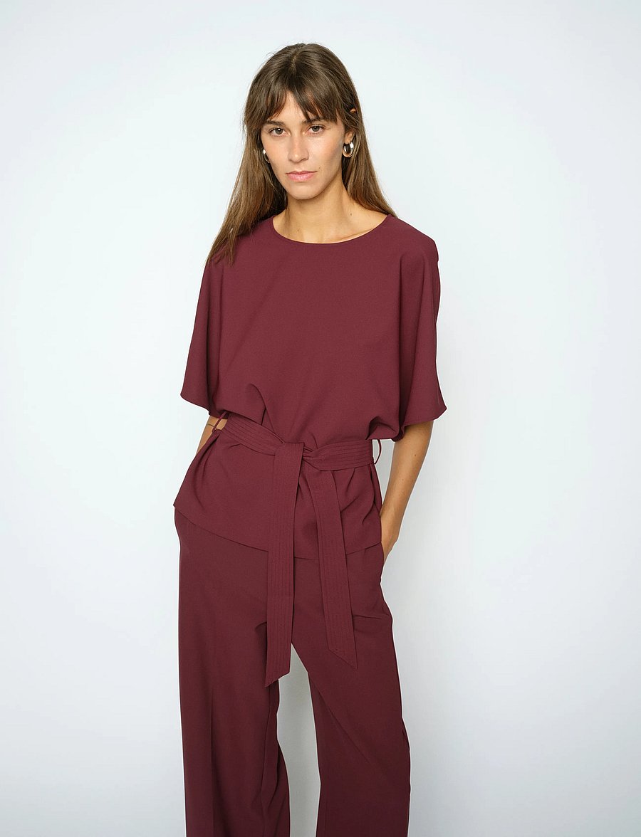 MOS MOSH - MMRikala Miley Blouse - kurzärmelige blusen - port royale - 0