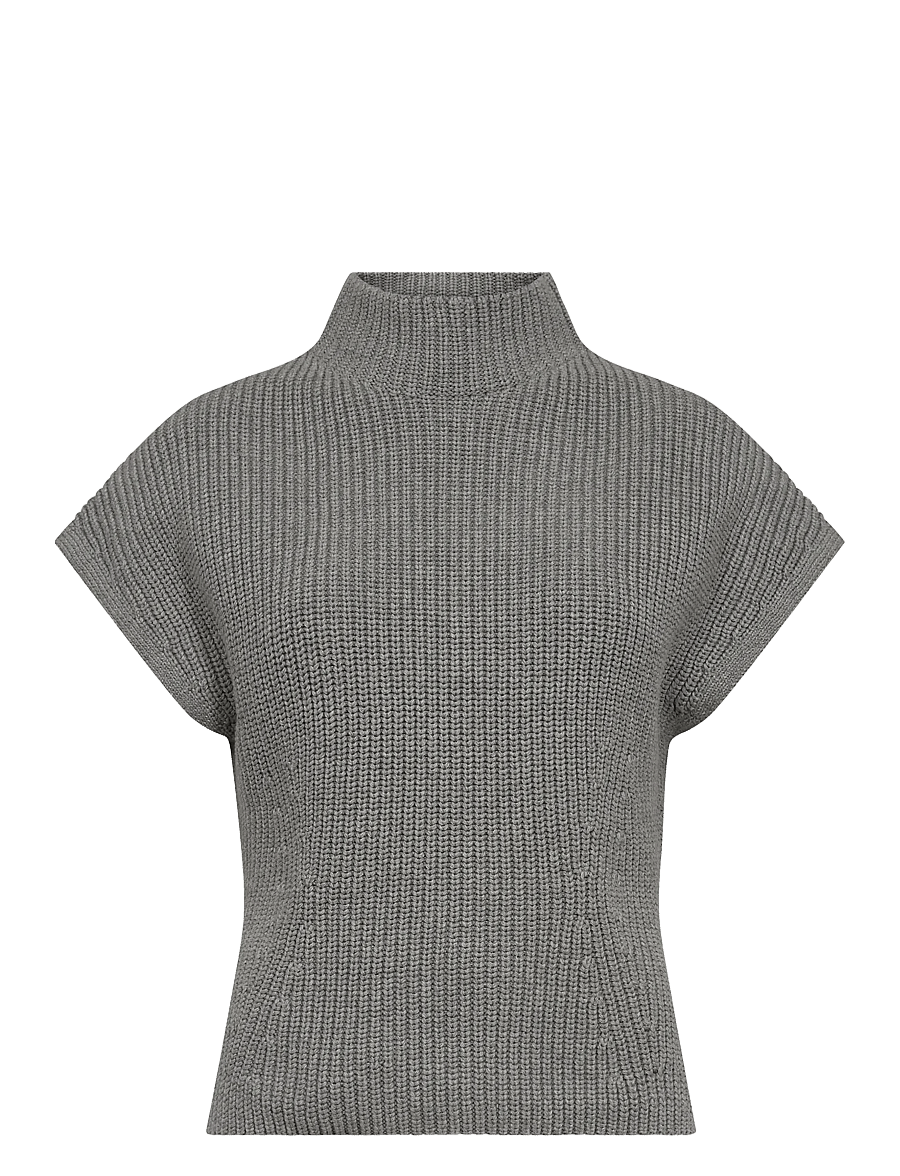MOS MOSH - MMBiola Bine Knit Vest - strikkevester - grey melange - 1