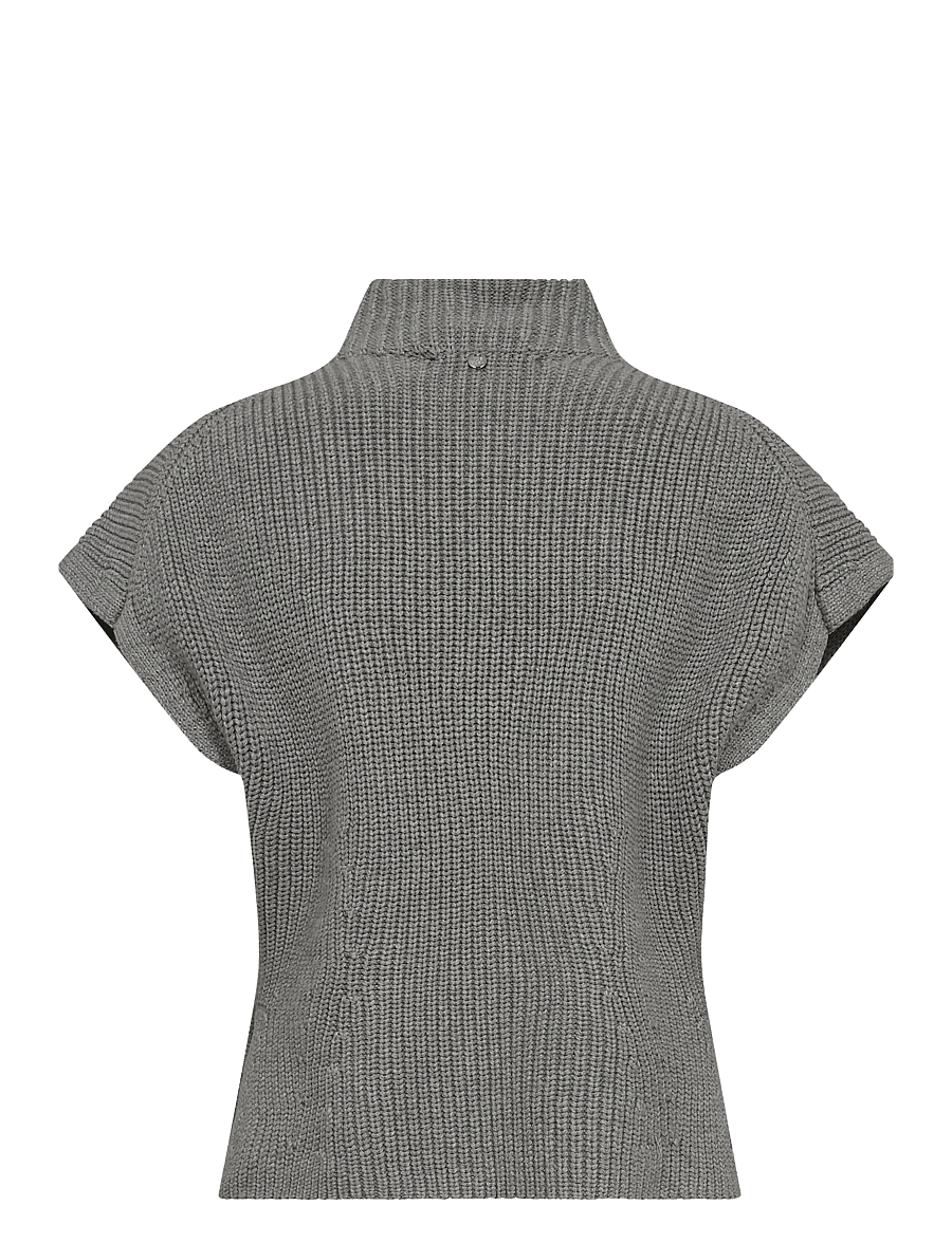 MOS MOSH - MMBiola Bine Knit Vest - strikkevester - grey melange - 2