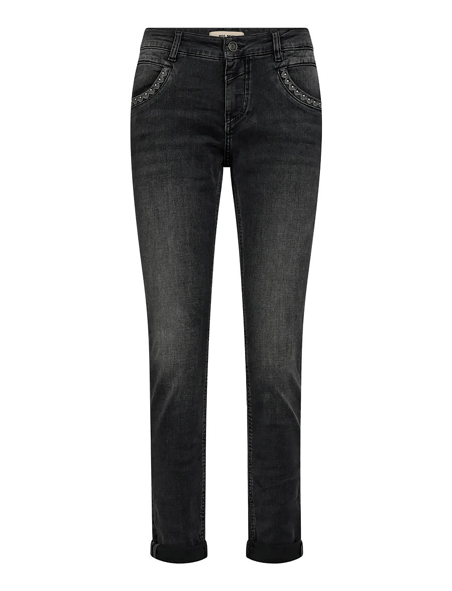 MOS MOSH - MMNaomi Perla Grigio Jeans - tapered-farkut - grey - 1