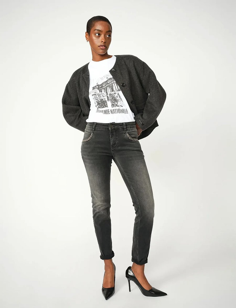 MOS MOSH - MMNaomi Perla Grigio Jeans - tapered-lõikega teksad - grey - 0