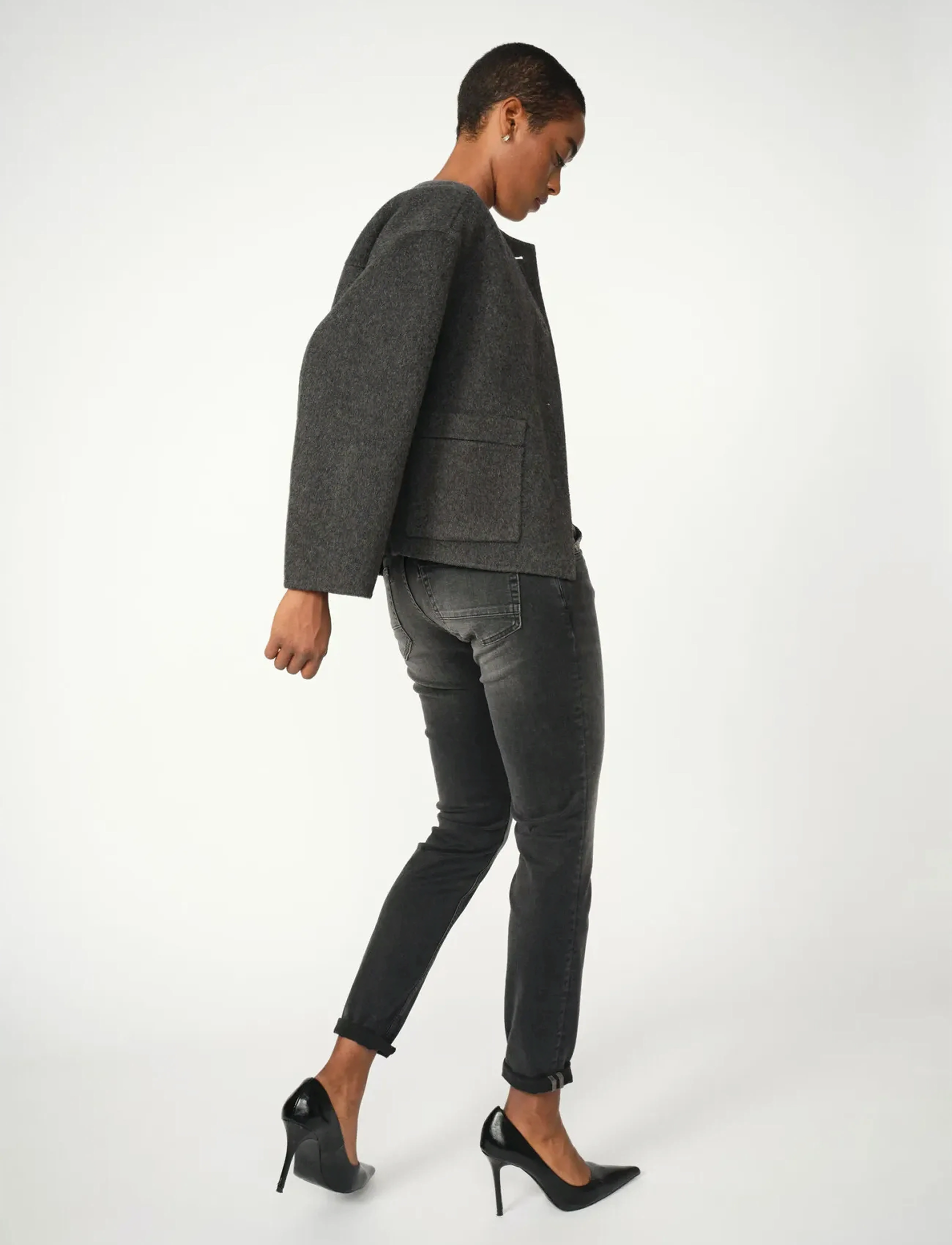MOS MOSH - MMNaomi Perla Grigio Jeans - tapered-farkut - grey - 3