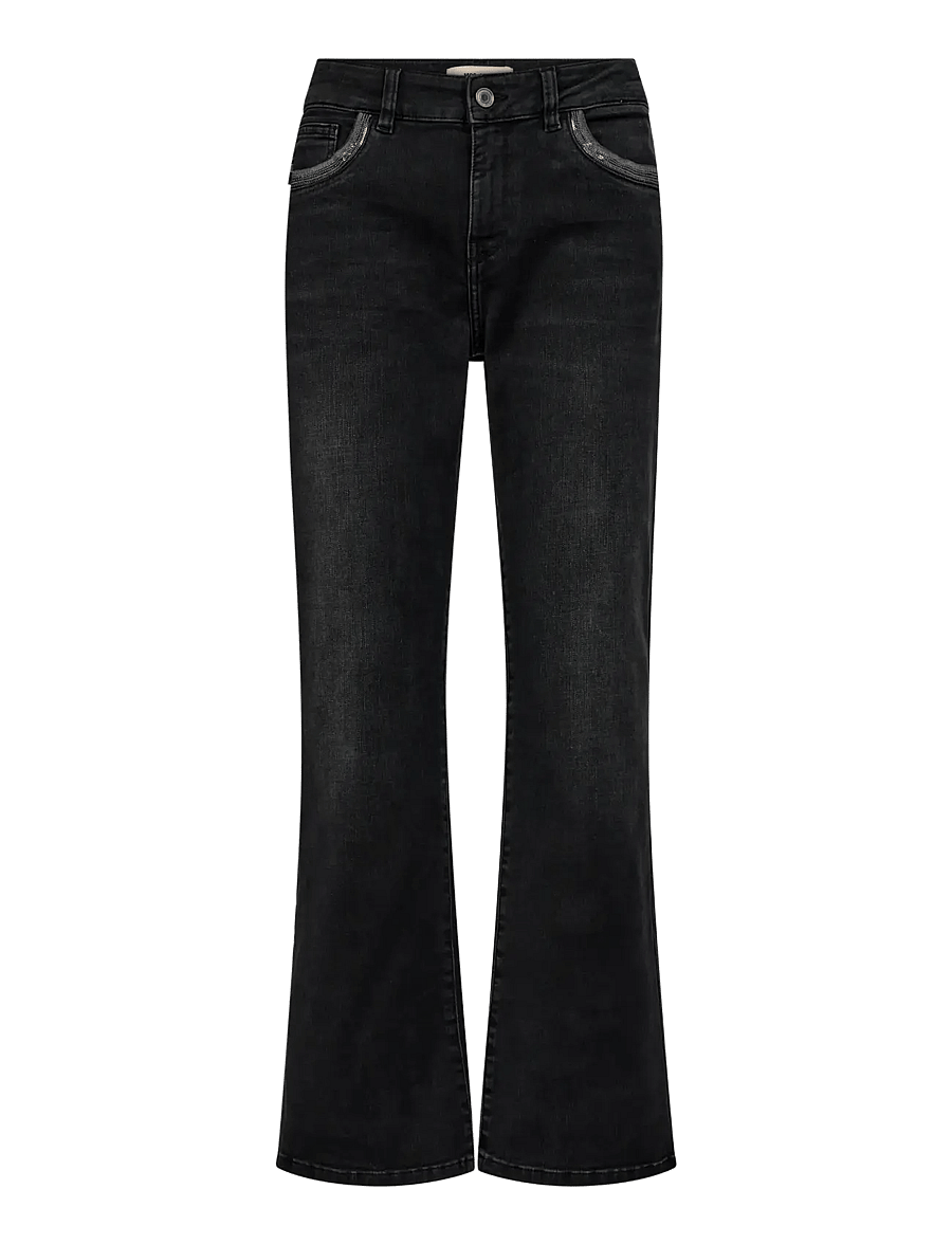MOS MOSH - MMCecilia Perla Jeans - utsvängda jeans - dark grey - 1