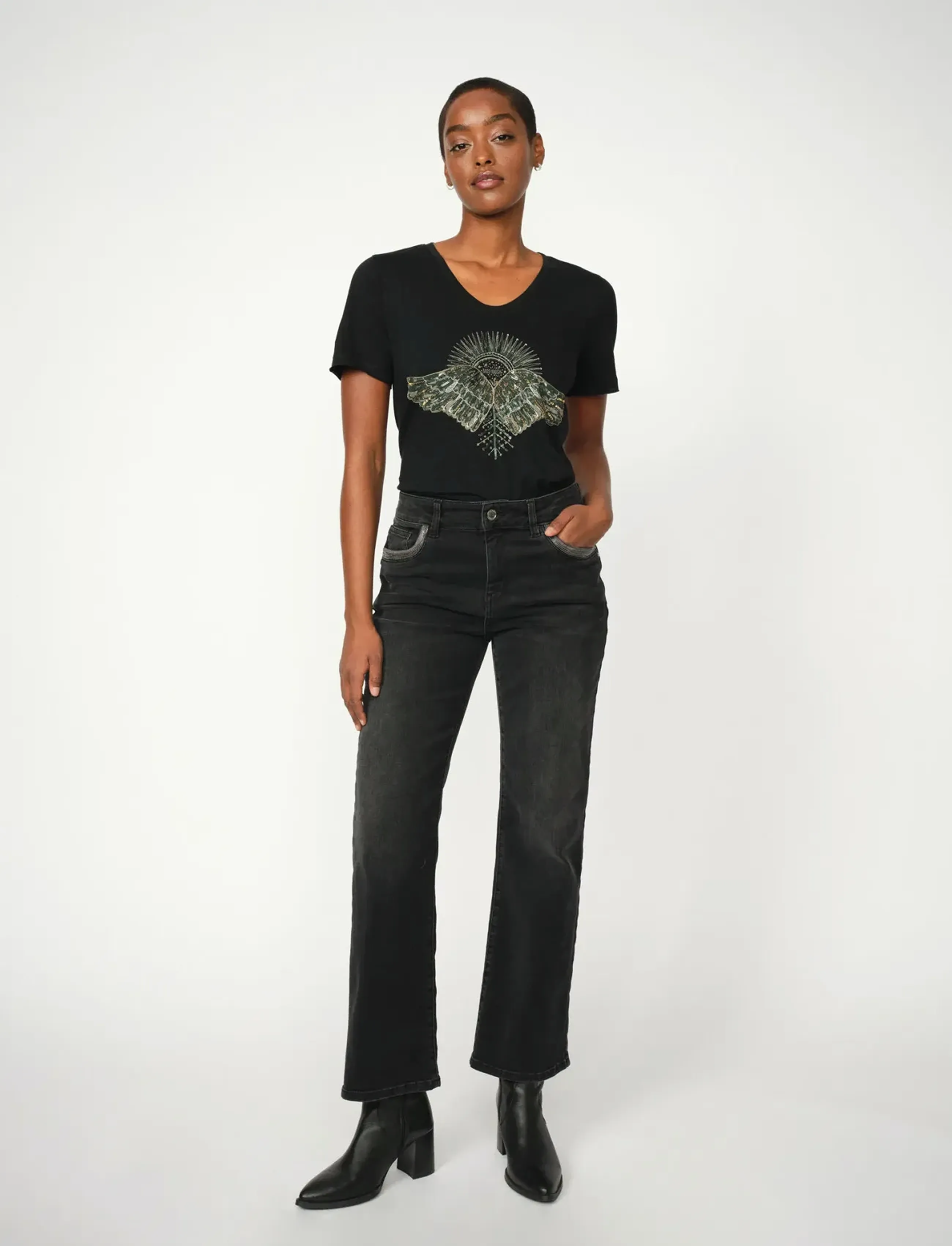 MOS MOSH Mmcecilia Perla Jeans, 27 Short, Grey, Jeans > Flares, Dame