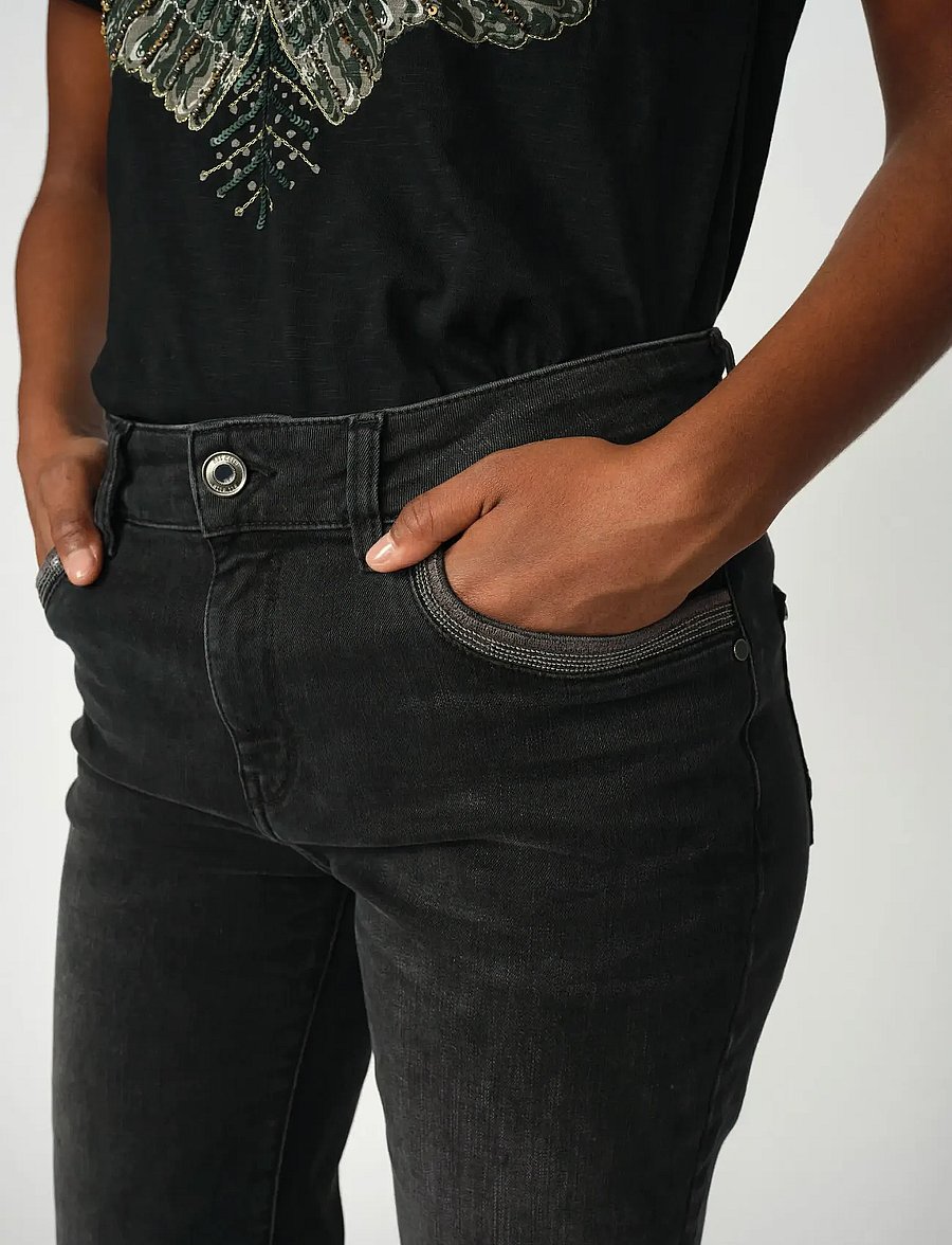 MOS MOSH - MMCecilia Perla Jeans - utsvängda jeans - dark grey - 3