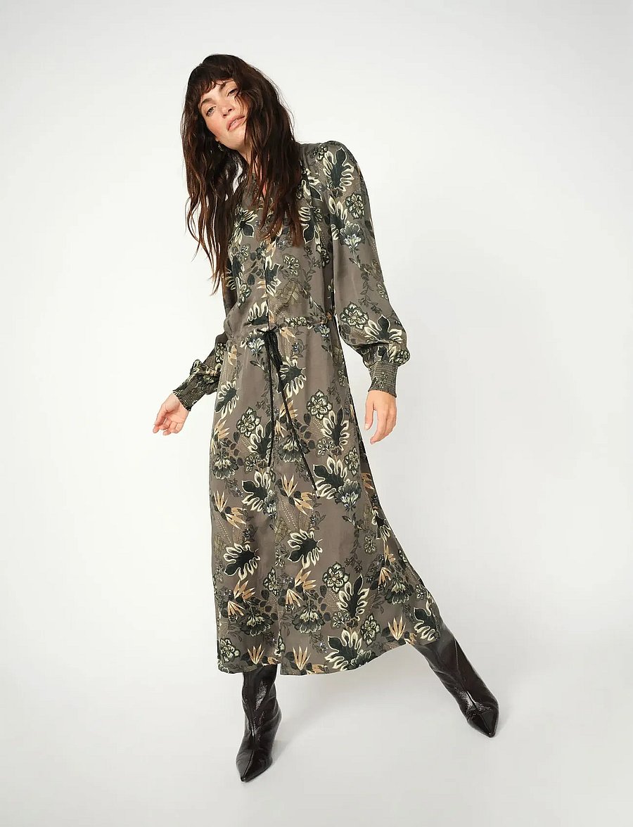 MOS MOSH - MMLena Floro Dress - midi kjólar - urban chic - 0