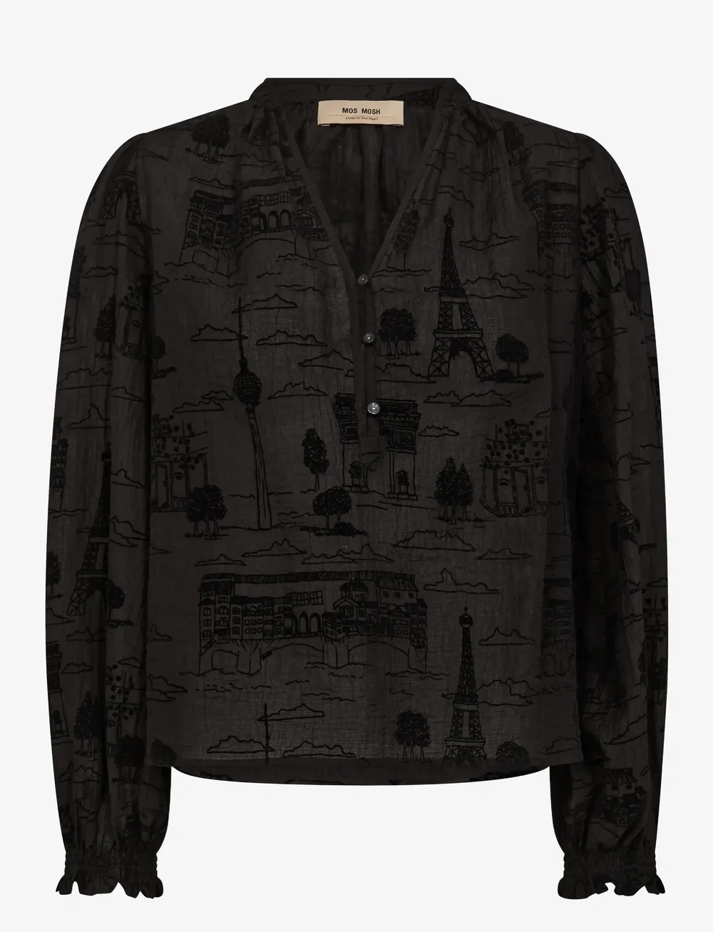 MOS MOSH - MMTazzin Tale Light Blouse - langärmlige blusen - black - 1