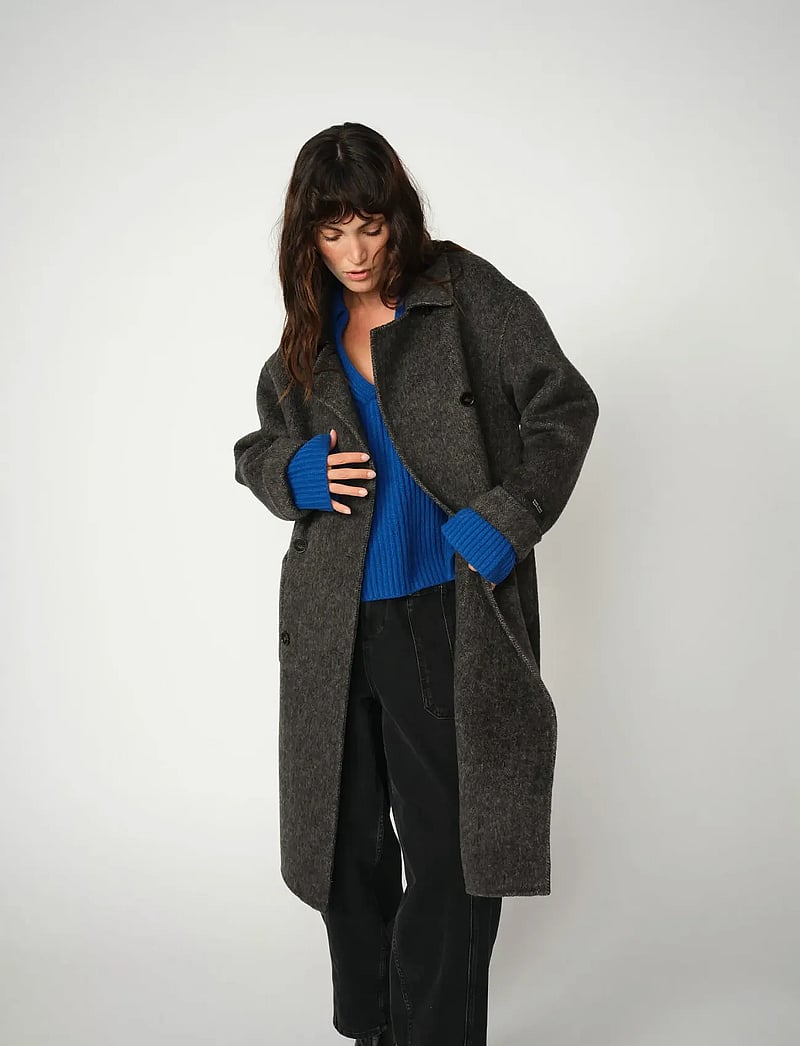 MOS MOSH - MMLucca Barkley Wool Coat - vestes d'hiver - phantom - 0