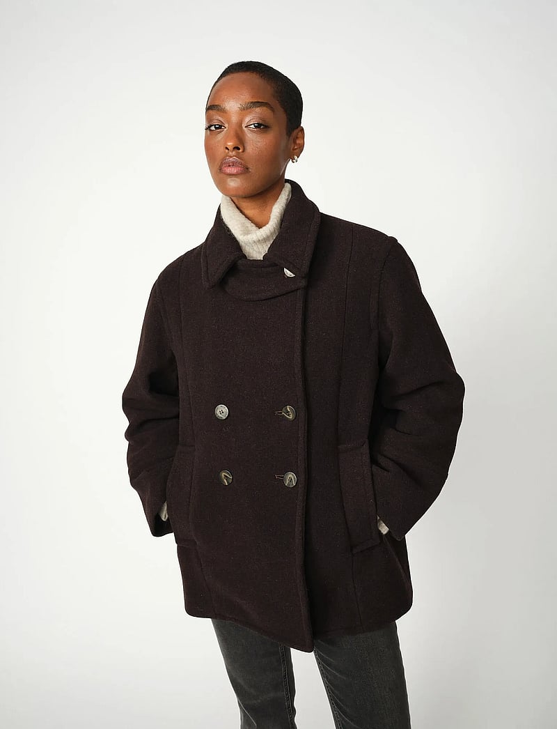 MOS MOSH - MMCharly Wool Jacket - vinterjakker - chocolate torte - 3