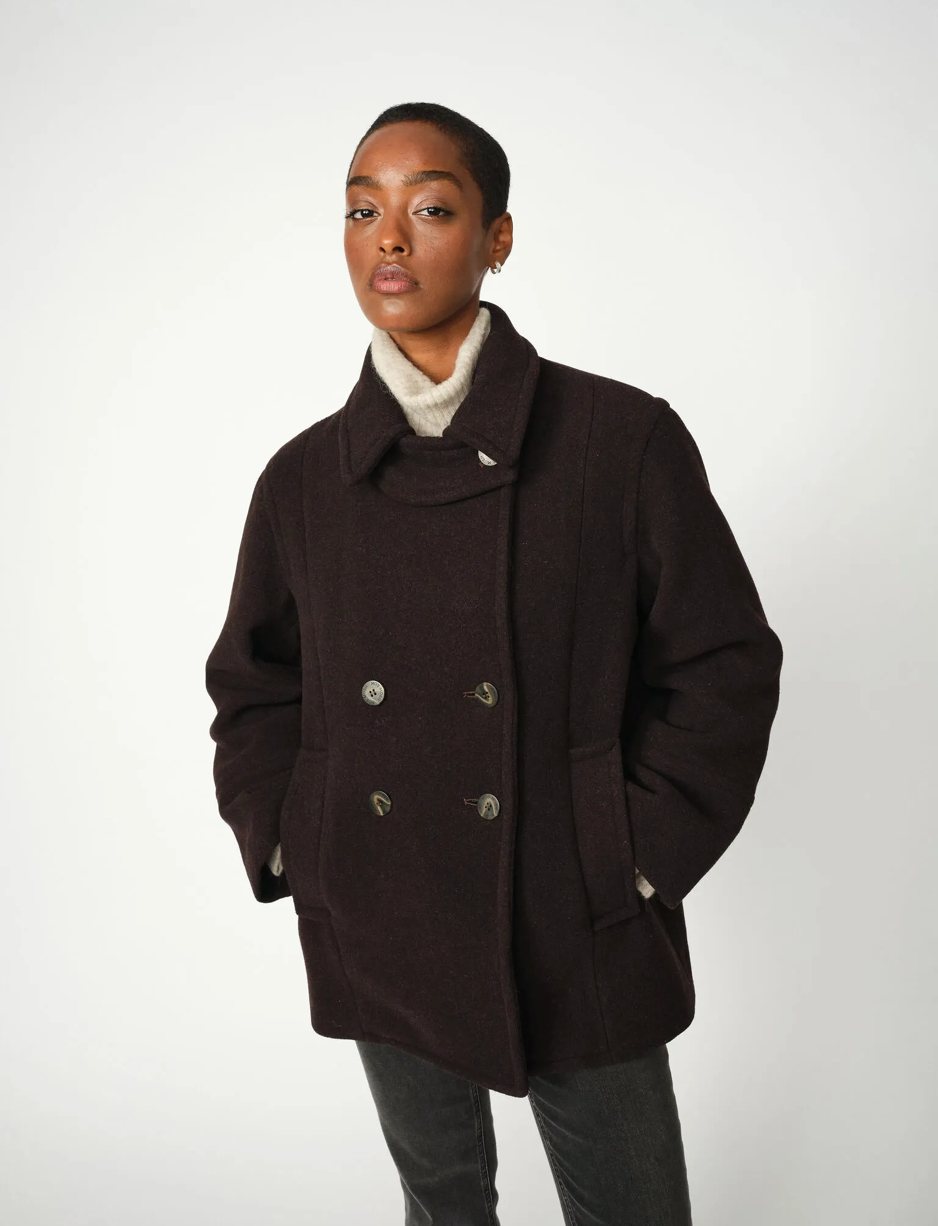 MOS MOSH - MMCharly Wool Jacket - outerwear - chocolate torte - 3