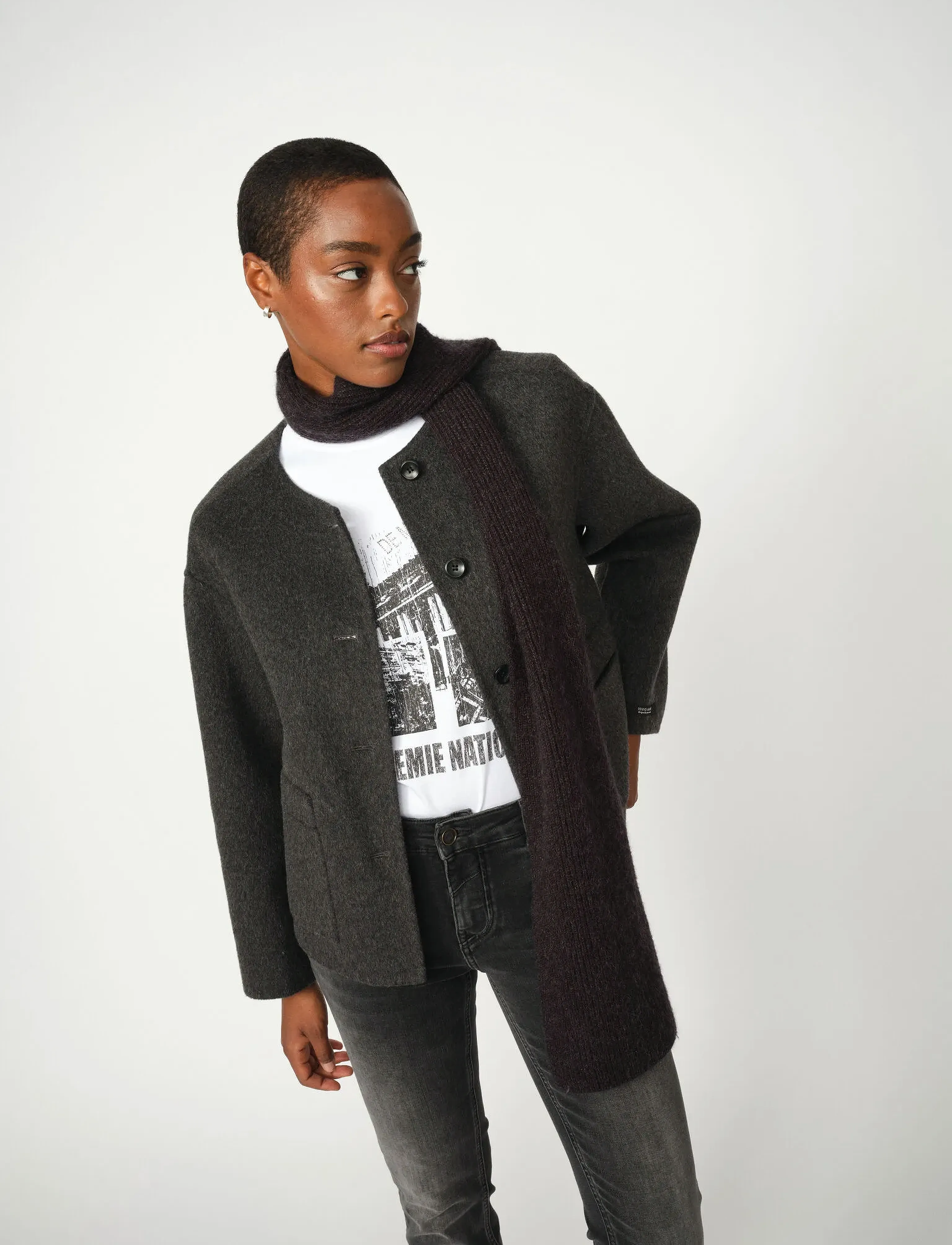 MOS MOSH MMMaria Loisa Wool Jacket - Jakker - PHANTOM / black