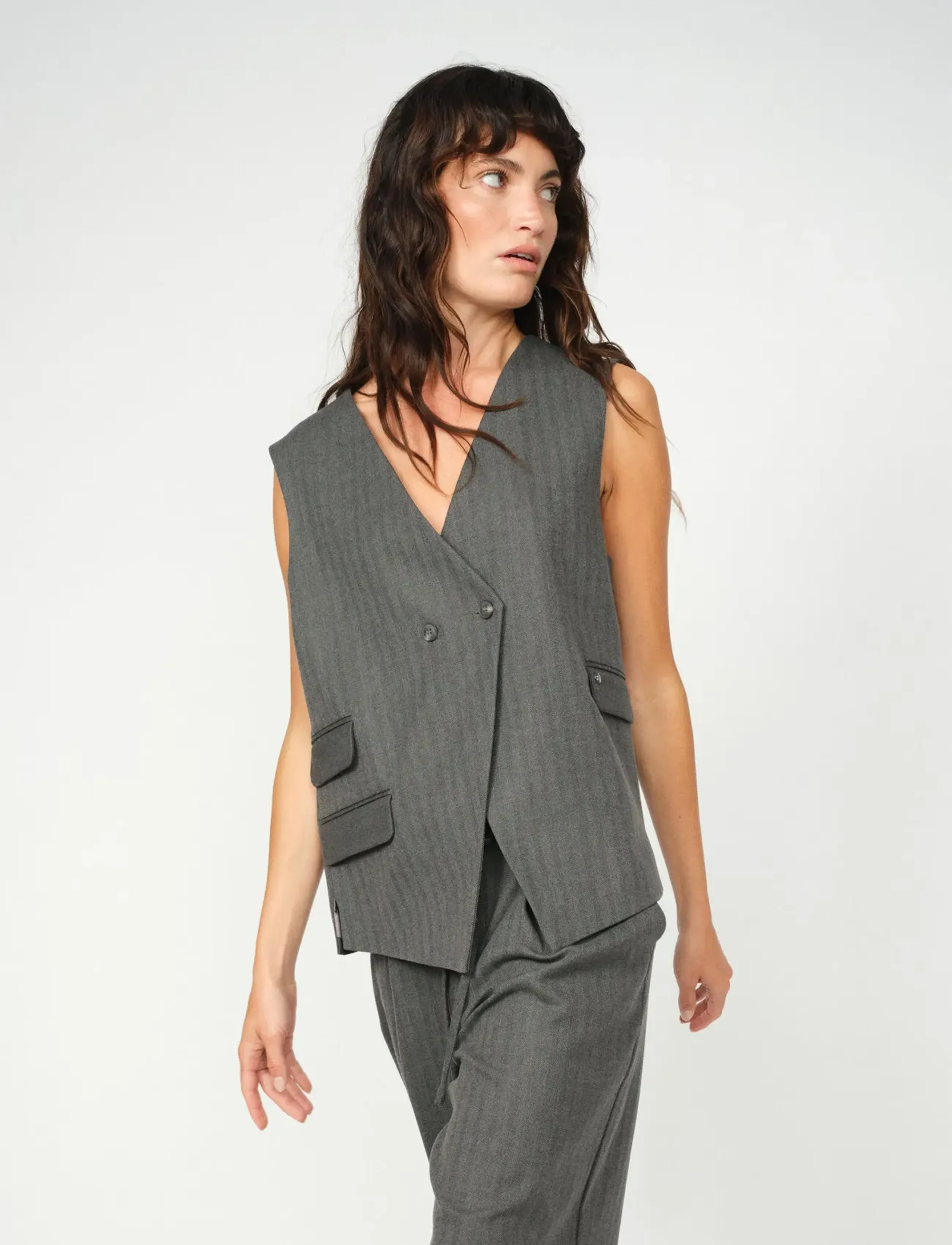 MOS MOSH Mmalize Monrose Vest, 38, Blazer, Grau - Sleeveless Frauen