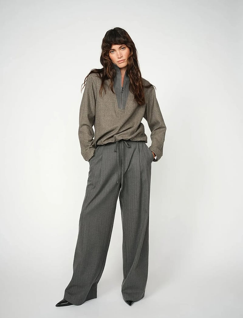 MOS MOSH - MMLeslie Monrose Pant - hosen mit weitem bein - phantom - 0