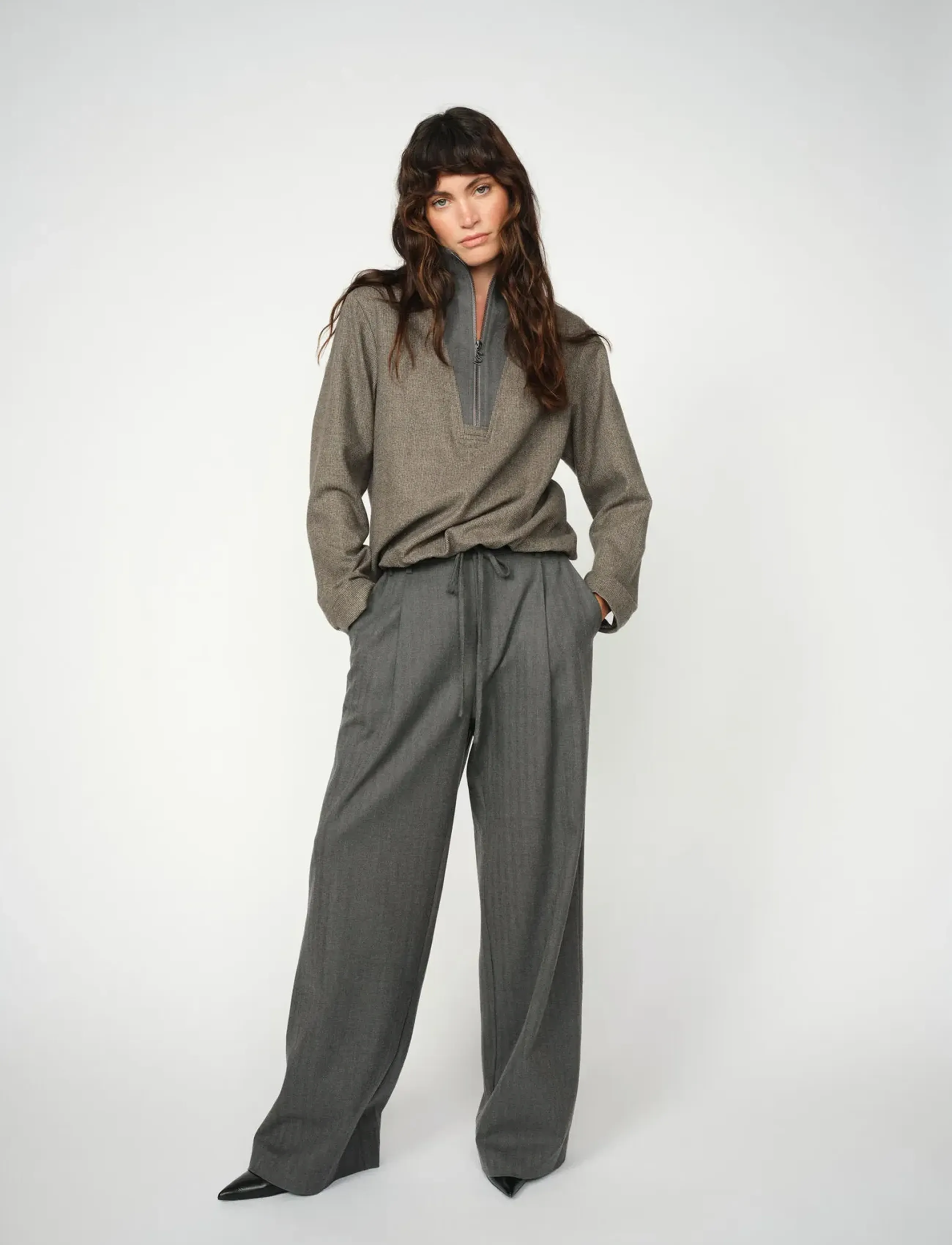 MOS MOSH MMLeslie  Monrose Pant - Hosen mit weitem Bein - PHANTOM / grey