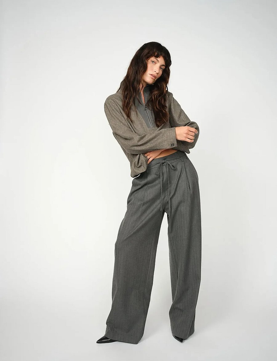MOS MOSH - MMLeslie Monrose Pant - vida byxor - phantom - 3