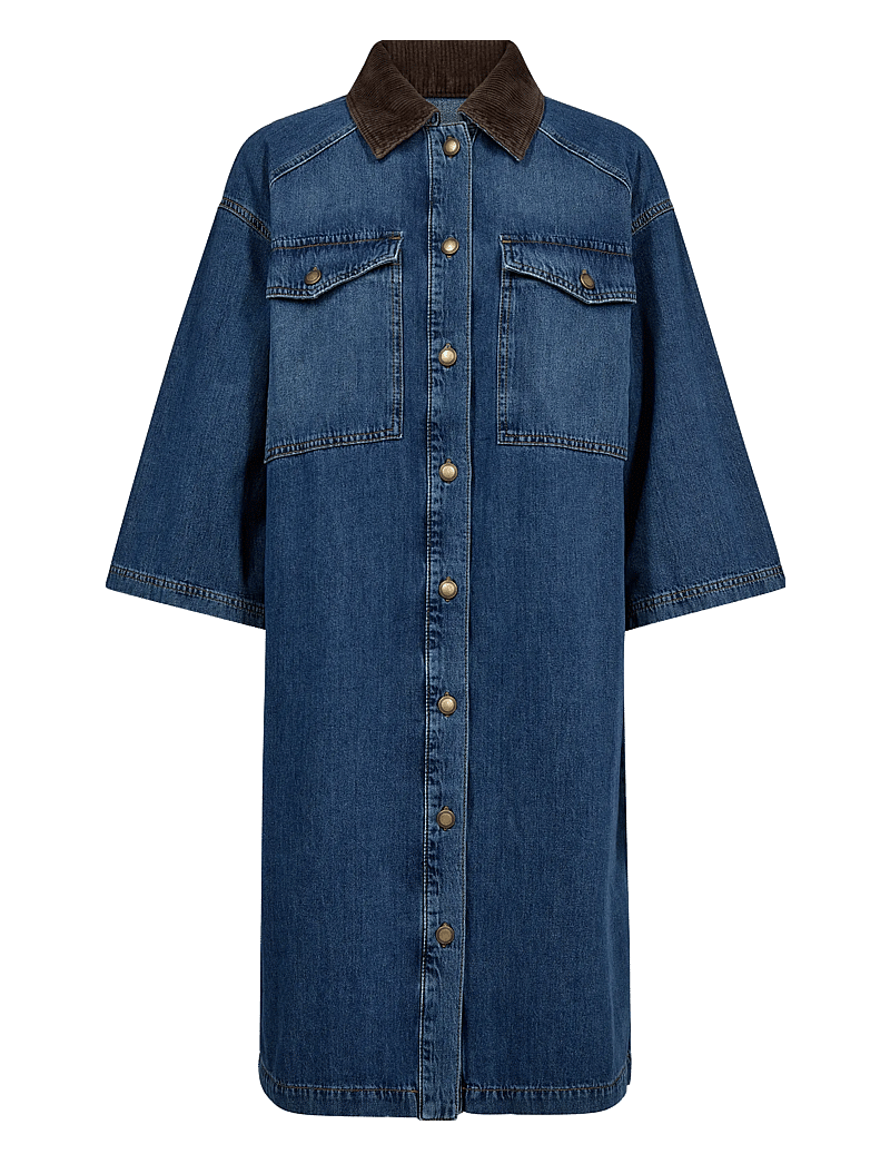 MOS MOSH - MMVikka Lara Dress - džinsa kleitas - blue - 0