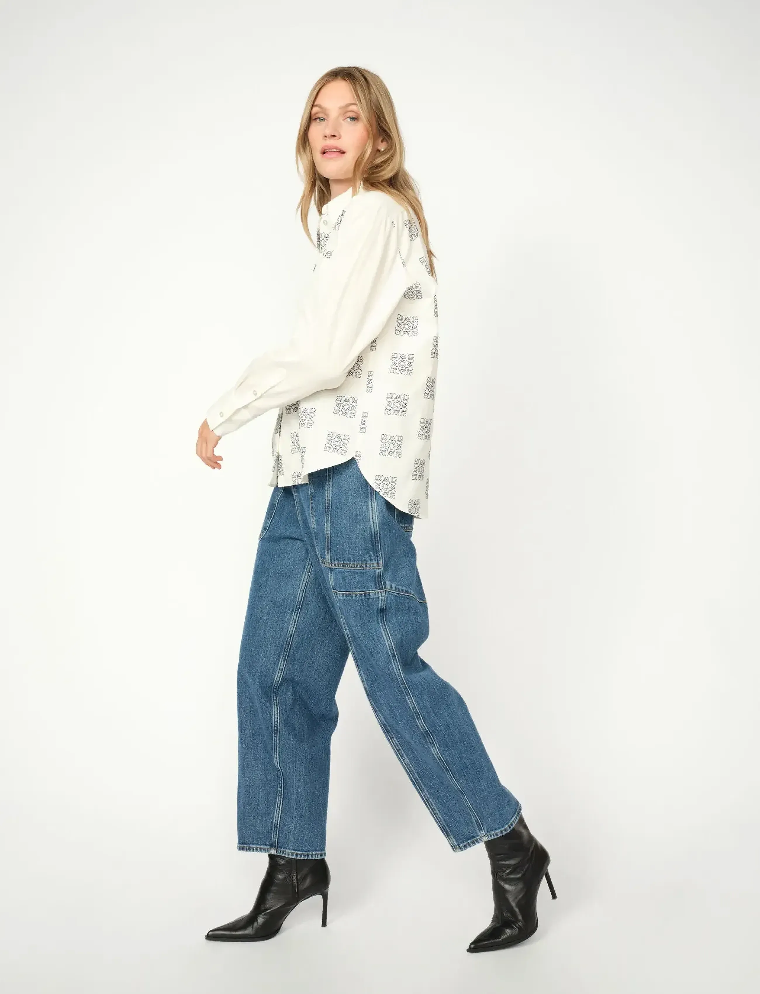 MOS MOSH Mmrosy Galleon Jeans, Kvinder, Højtaljede Cargo Jeans, Blå, Str: 30 Short