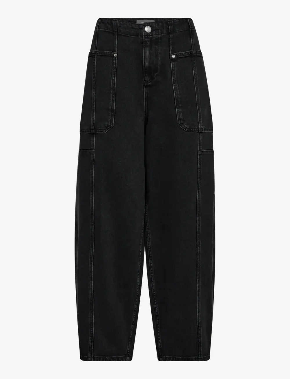 MOS MOSH - MMRosy Galleon Jeans - hosen mit weitem bein - dark grey melange - 1