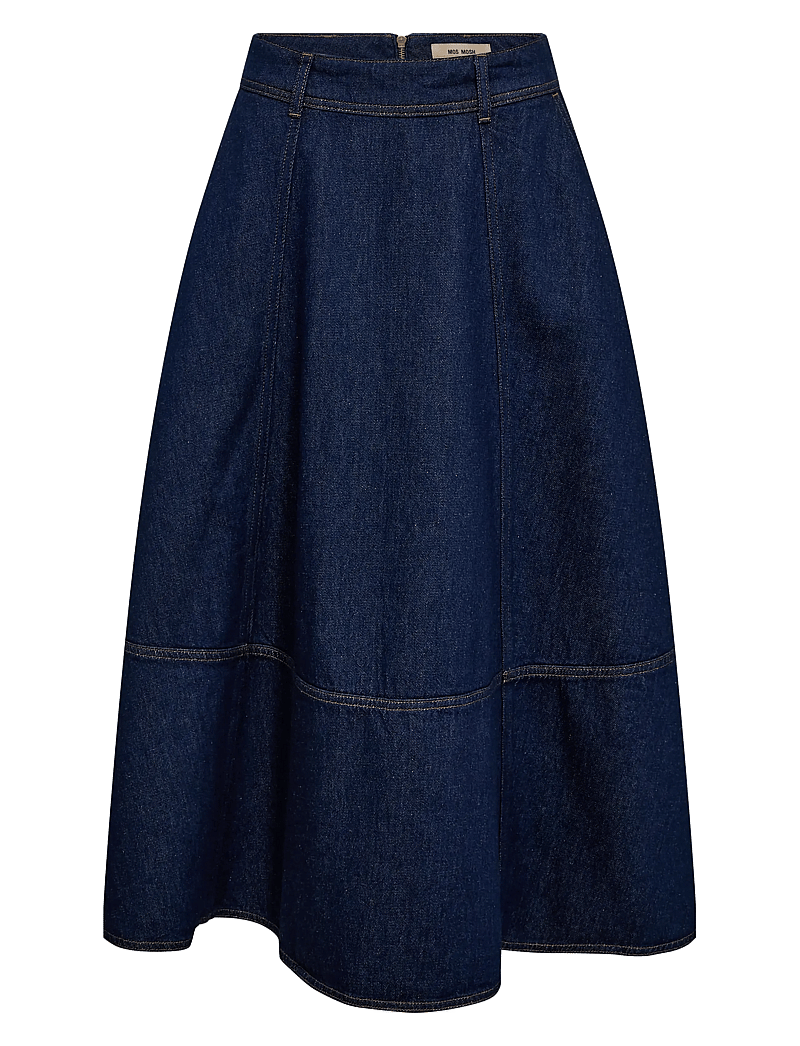MOS MOSH - MMCynthia A-skirt - džinsiniai sijonai - dark blue denim - 1