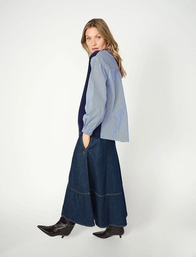 MOS MOSH - MMCynthia A-skirt - džinsiniai sijonai - dark blue denim - 3