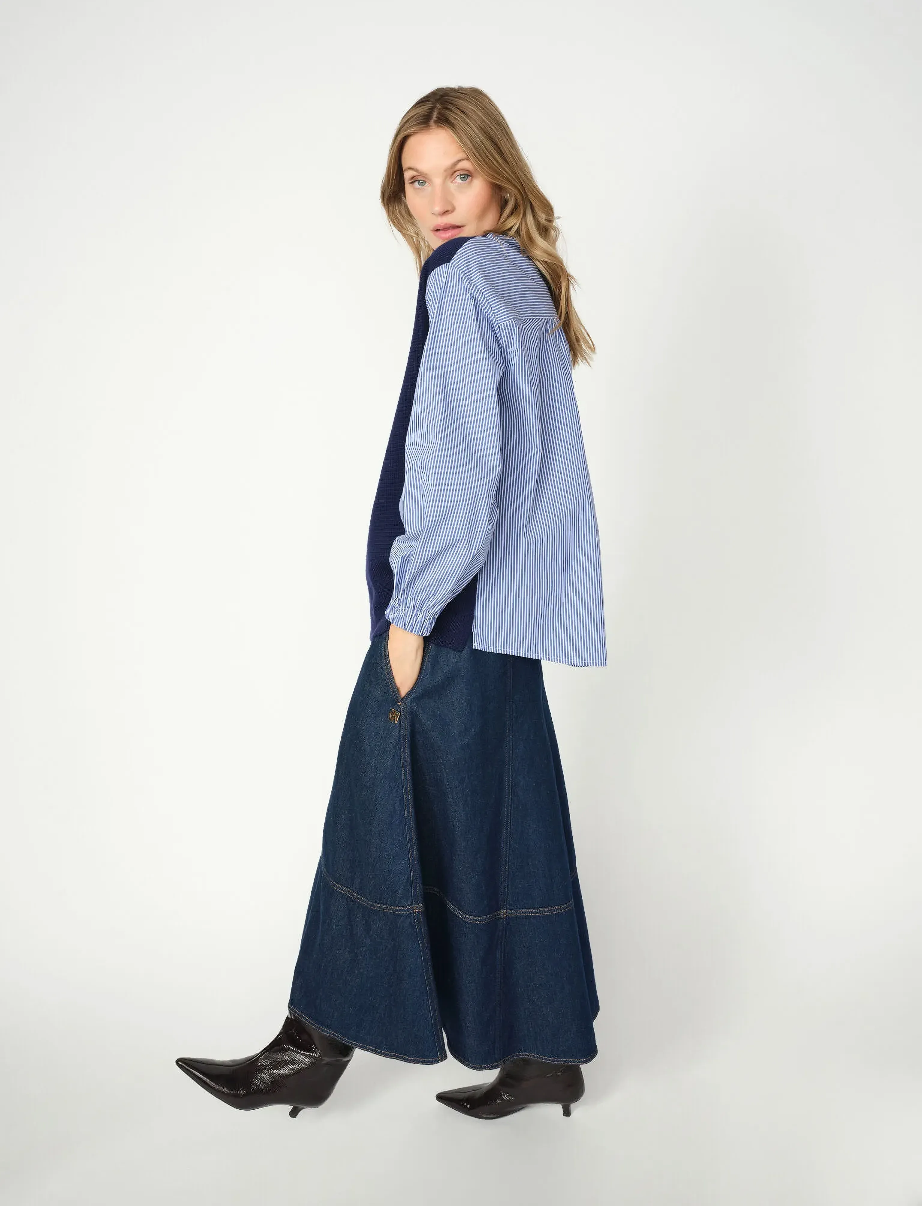 MOS MOSH - MMCynthia A-skirt - dark blue denim - 3