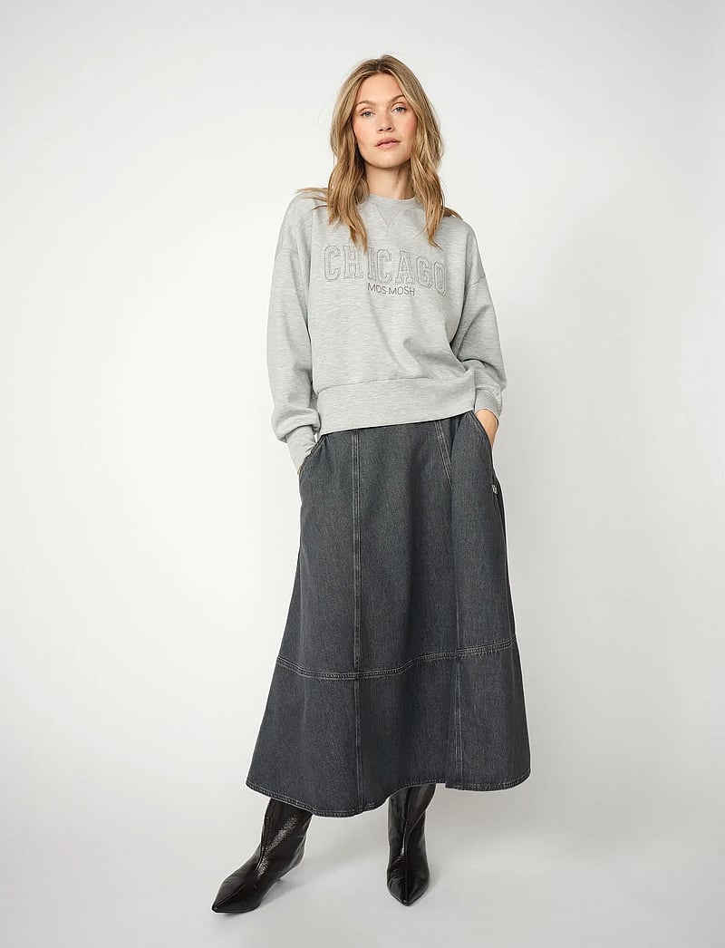 MOS MOSH - MMCynthia A-skirt - teksaseelikud - grey - 0