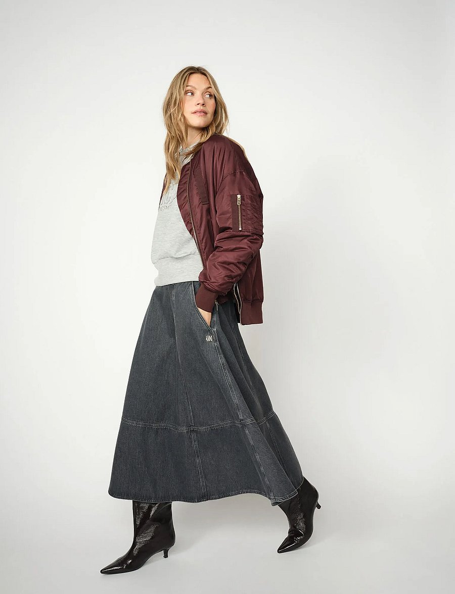 MOS MOSH - MMCynthia A-skirt - jeanskjolar - grey - 4