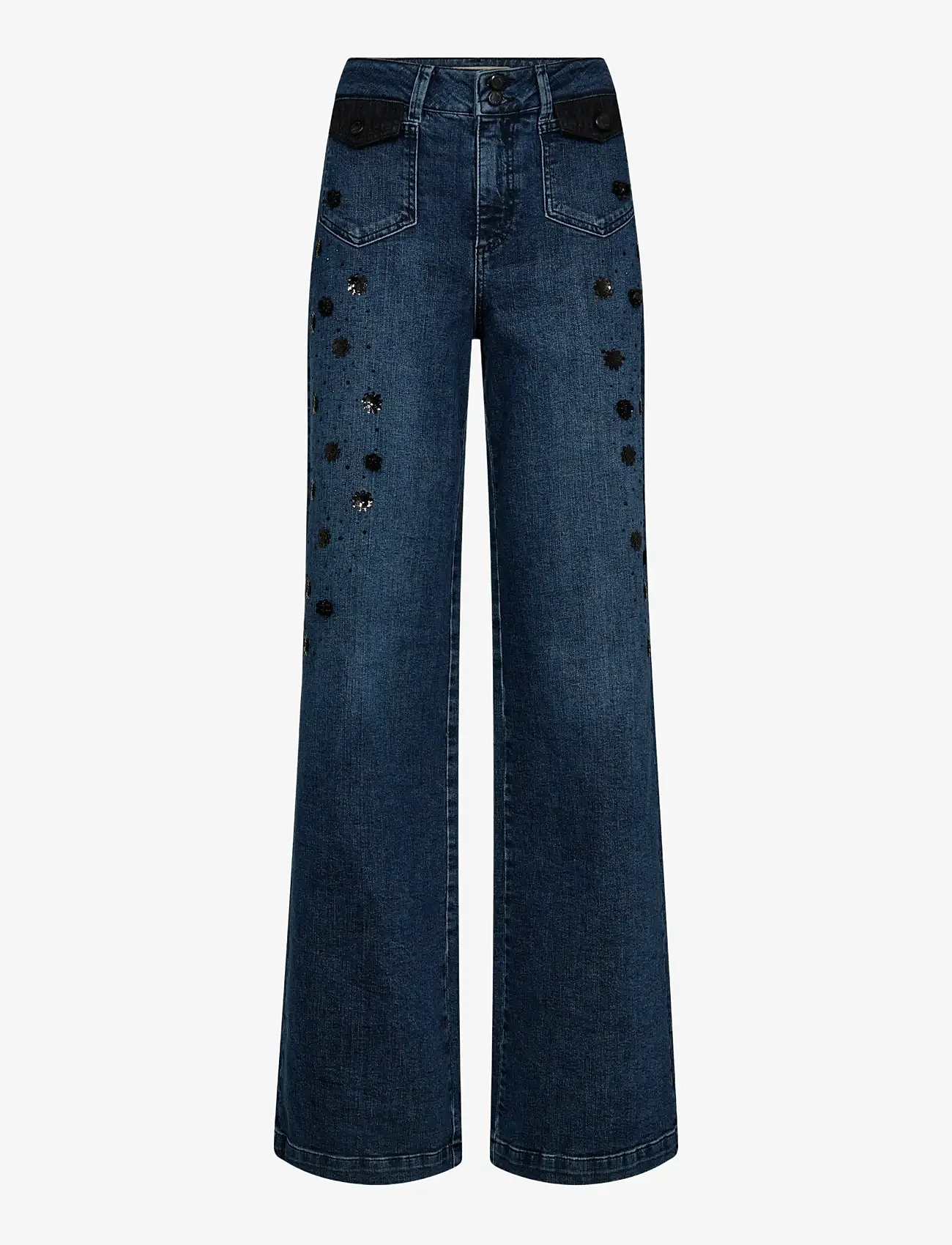 MOS MOSH - MMColette Bouquet Jeans - brede jeans - blue - 0