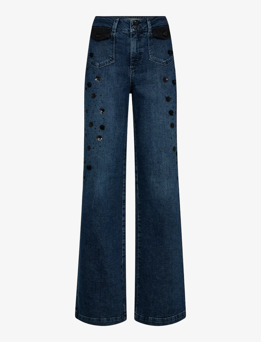MOS MOSH - MMColette Bouquet Jeans - wide leg jeans - blue - 0