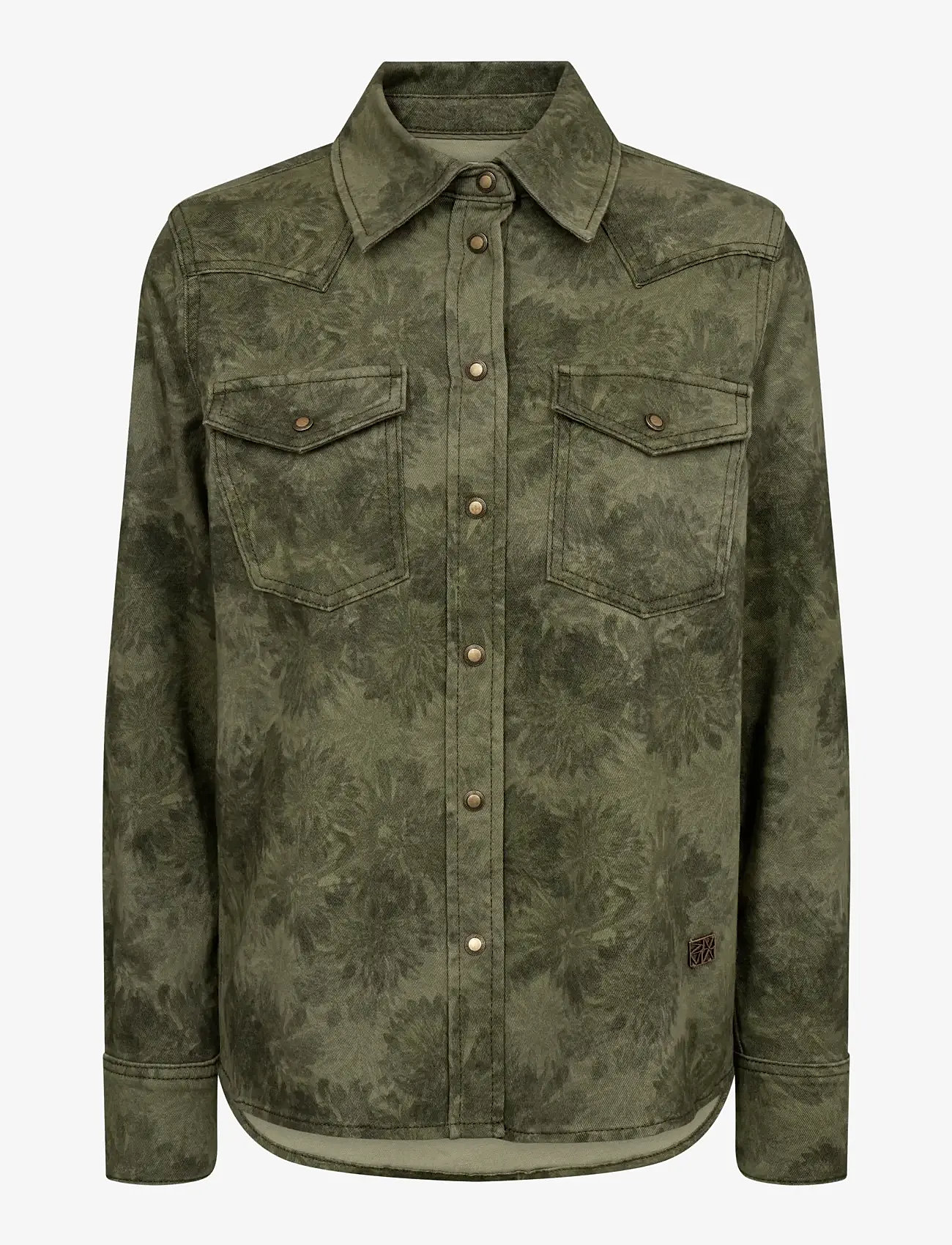 MOS MOSH - MMChristy Print Shirt - långärmade skjortor - olive night - 0