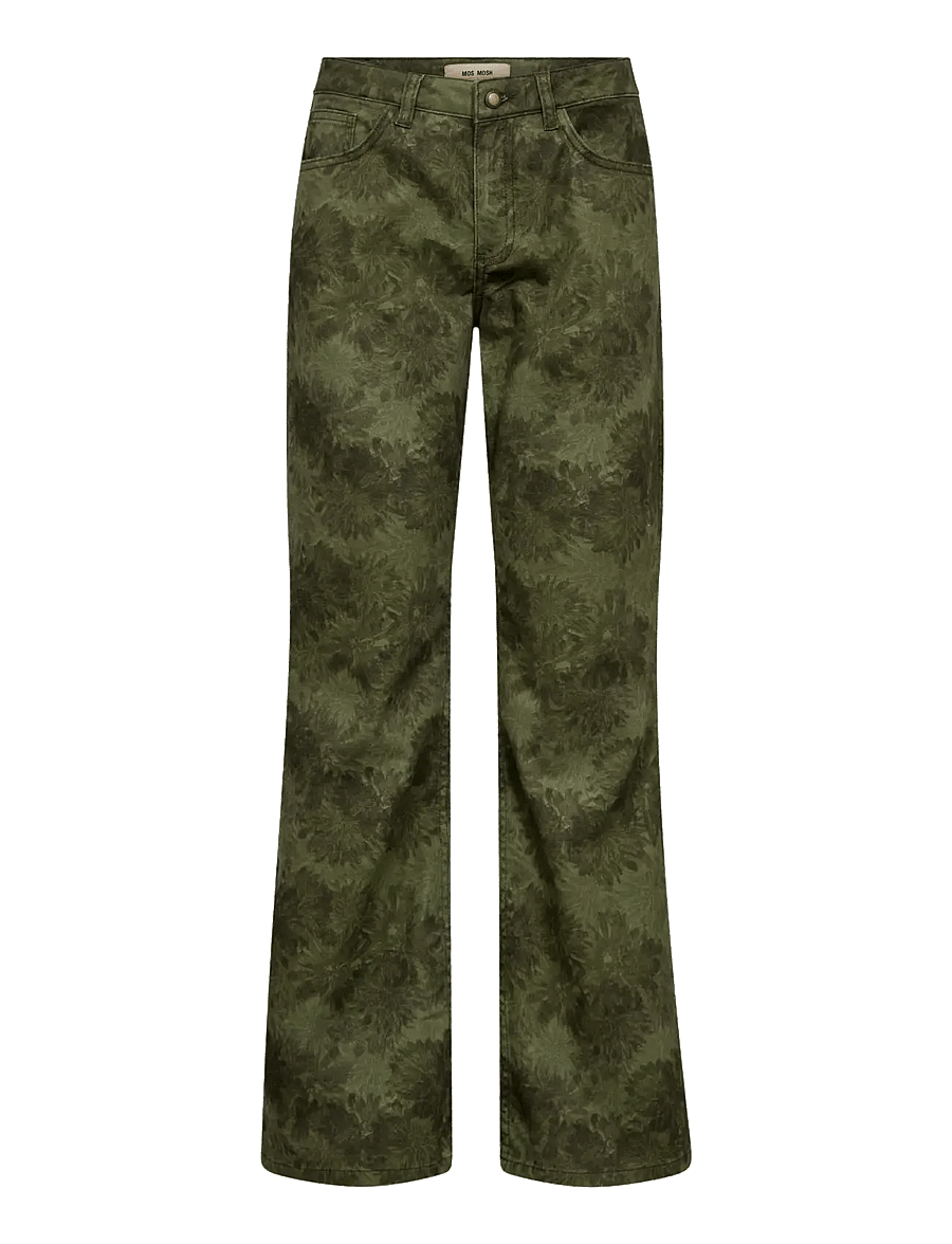 MOS MOSH - MMMarlena Print Pant - bootcut-jeans - olive night - 0