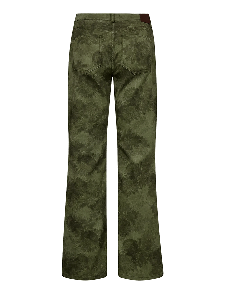 MOS MOSH - MMMarlena Print Pant - bootcut-jeans - olive night - 1