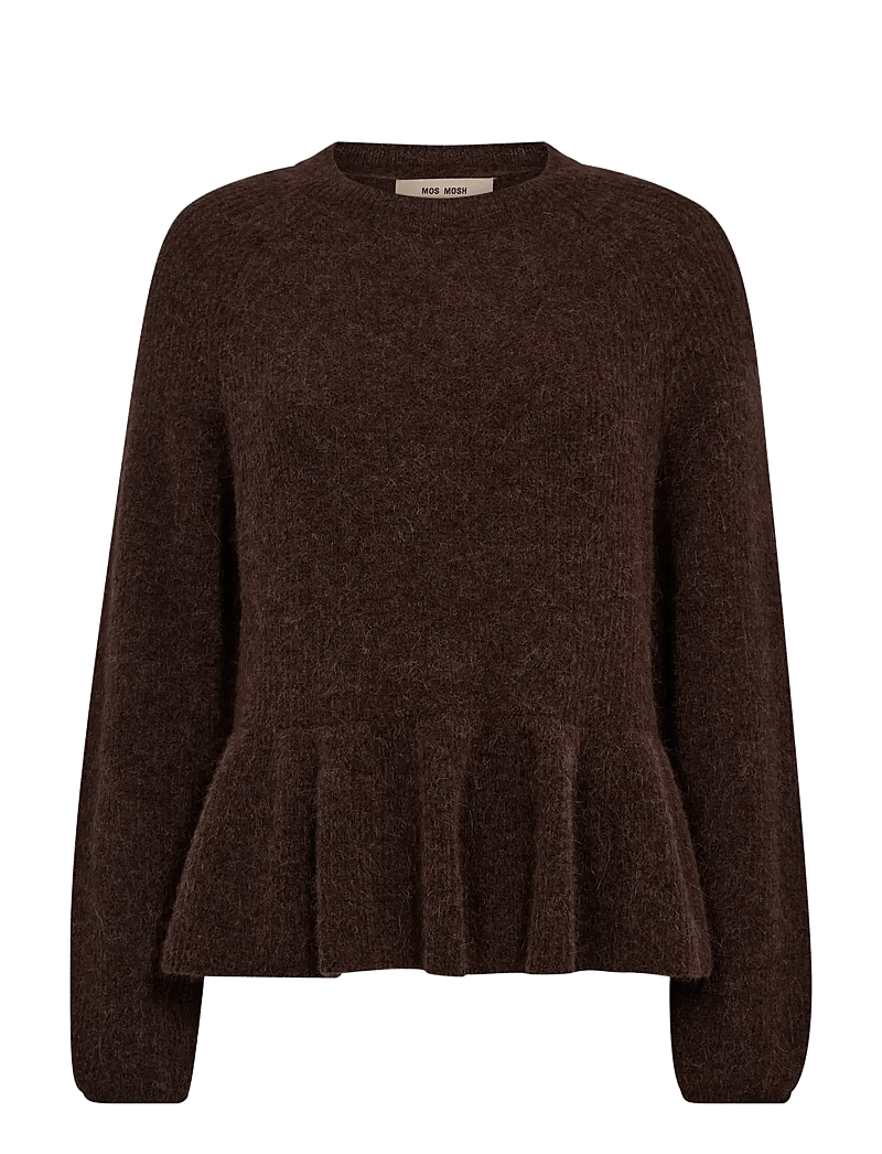 MOS MOSH - MMThora O-Neck Frill Knit - stickade tröjor - bracken - 1