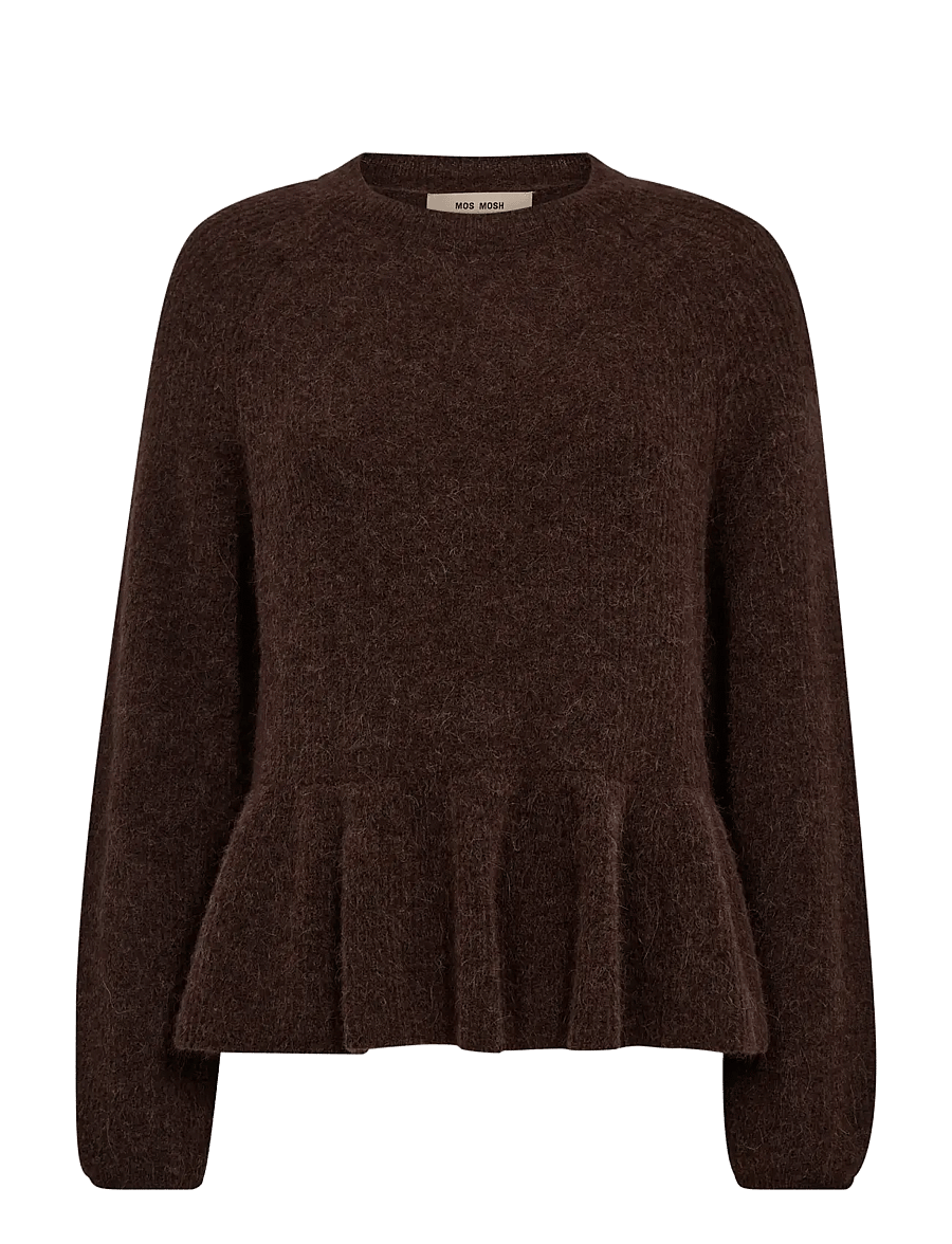 MOS MOSH - MMThora O-Neck Frill Knit - jumpers - bracken - 1